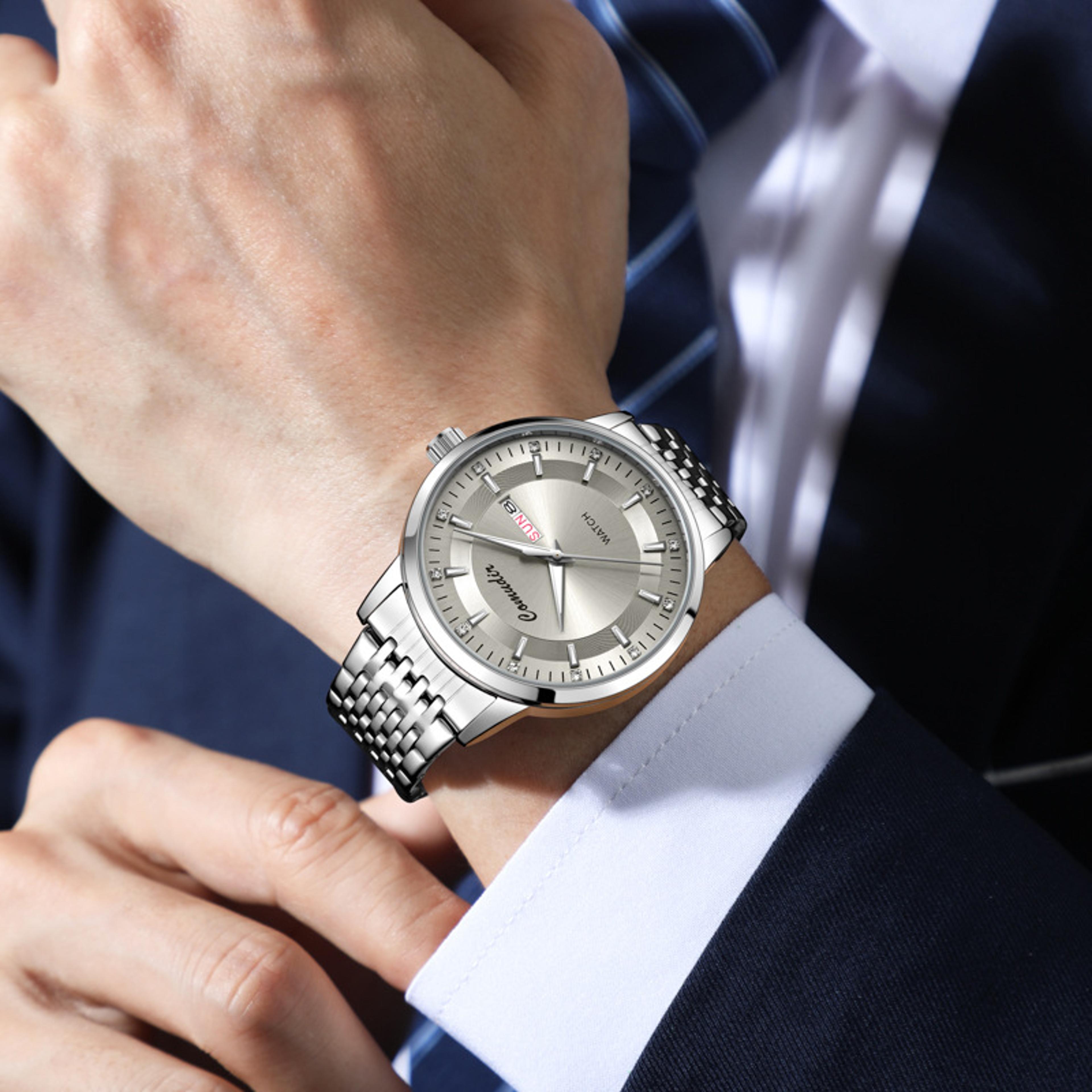 men hollowed out waterproof tide, fully automatic non mechanical watch, glow in the dark dual calendar