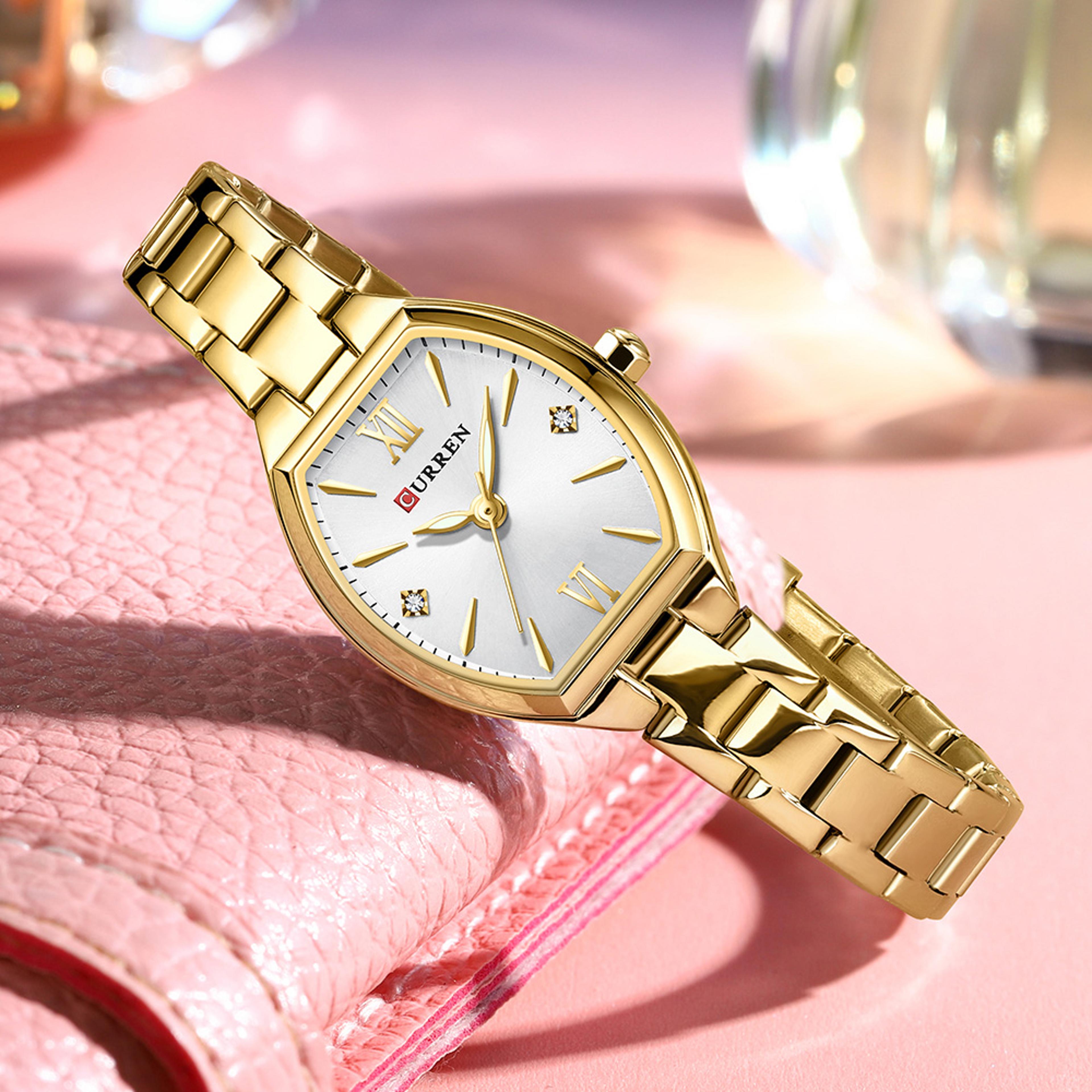women's elastic band retro quartz watch, fashionable barrel-shaped elegant design