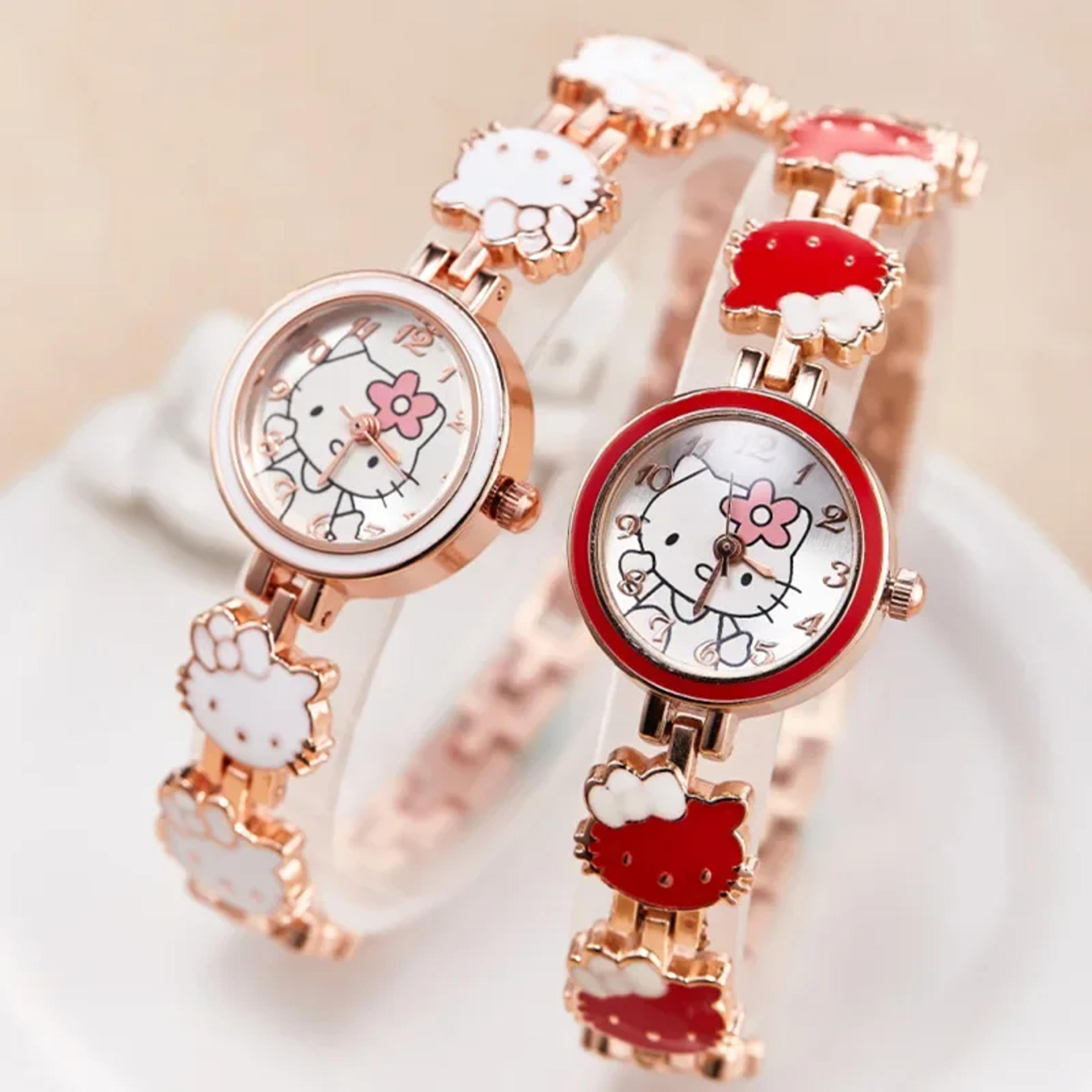hello kitty women watch, sweet bow gift for girls, high quality quartz watches for women