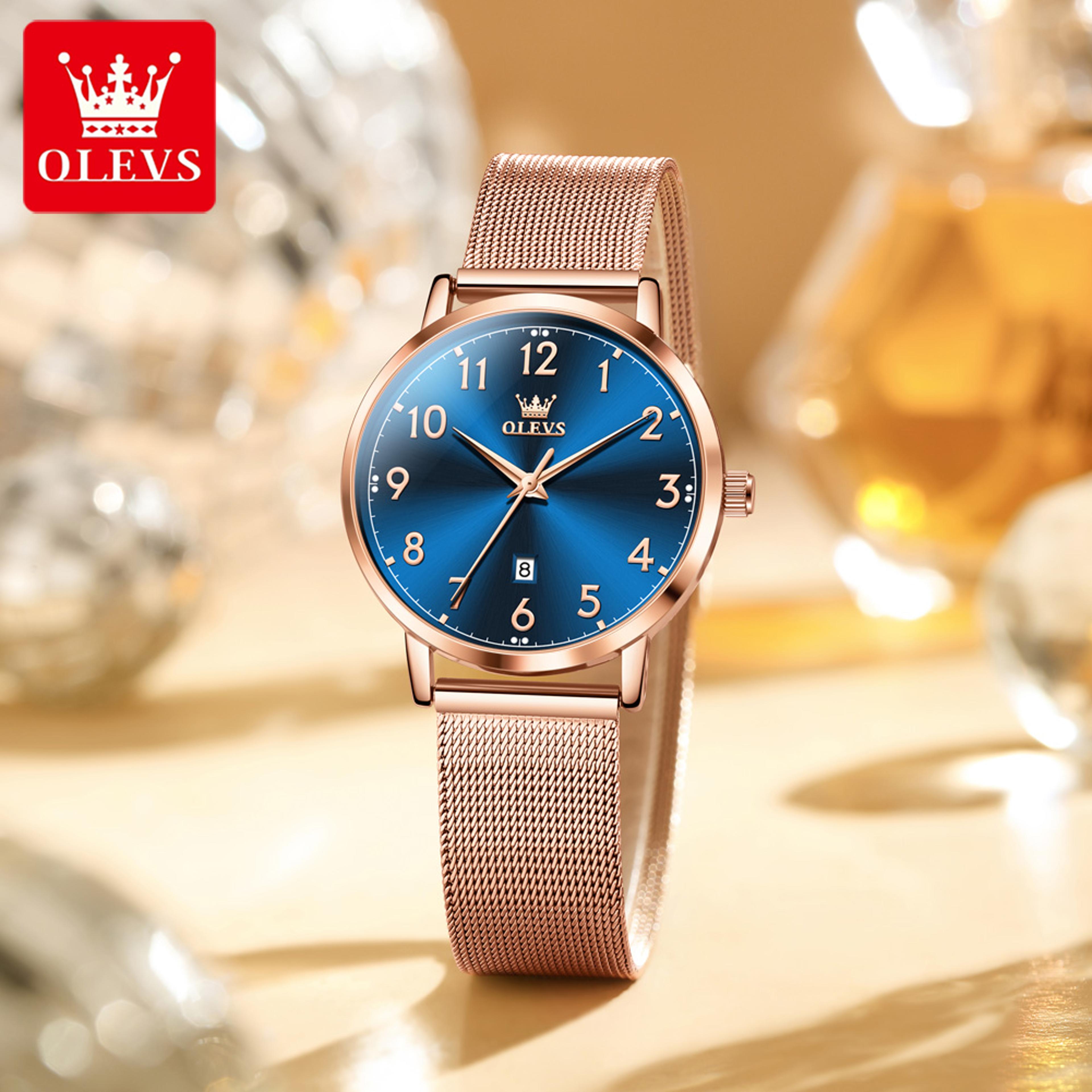 elegant rose gold digital waterproof watch, simple bracelet women's watch, luxury brand quartz watch