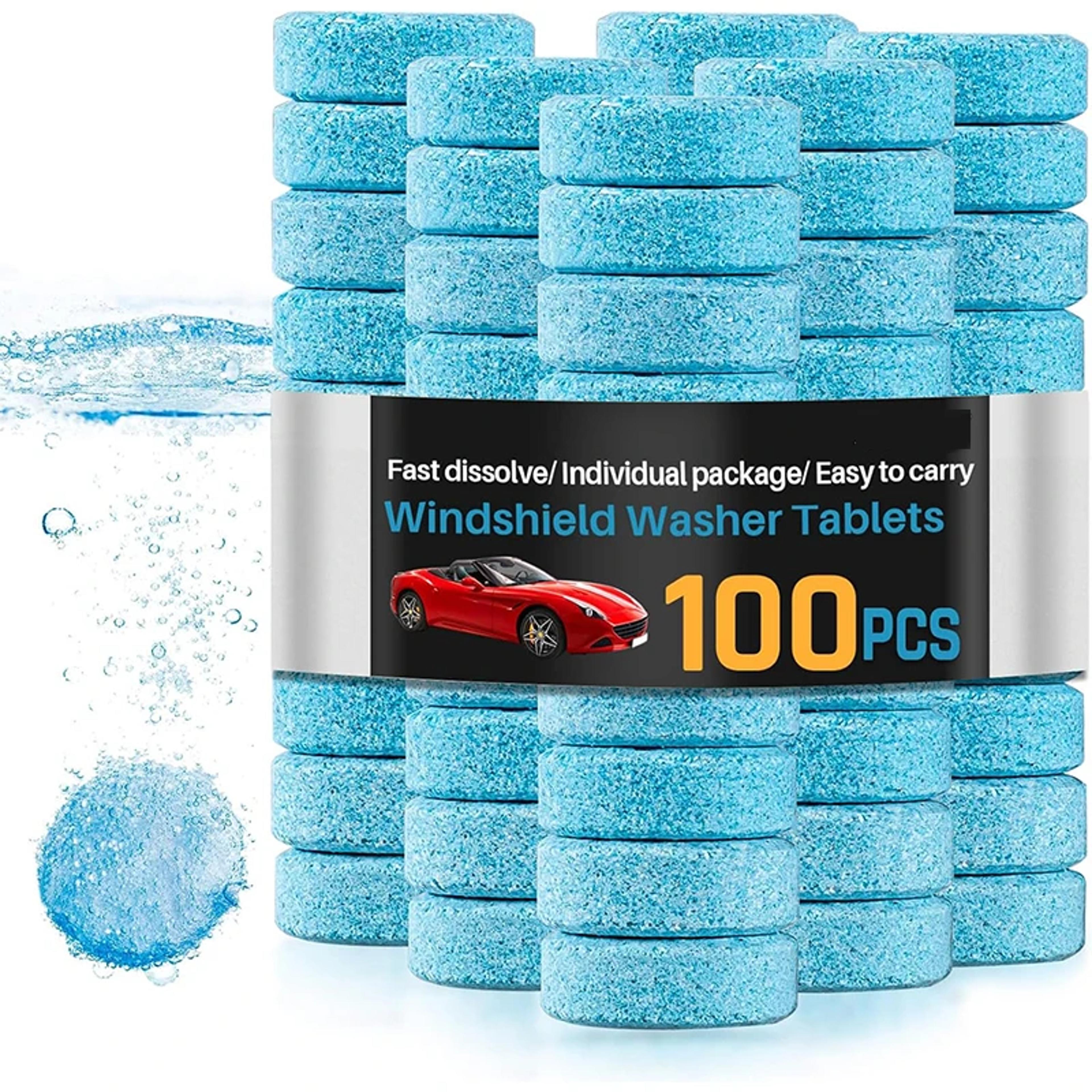 solid effervescent wiper tablet for car, car windshield washer fluid concentrated tablets, window glass cleaning