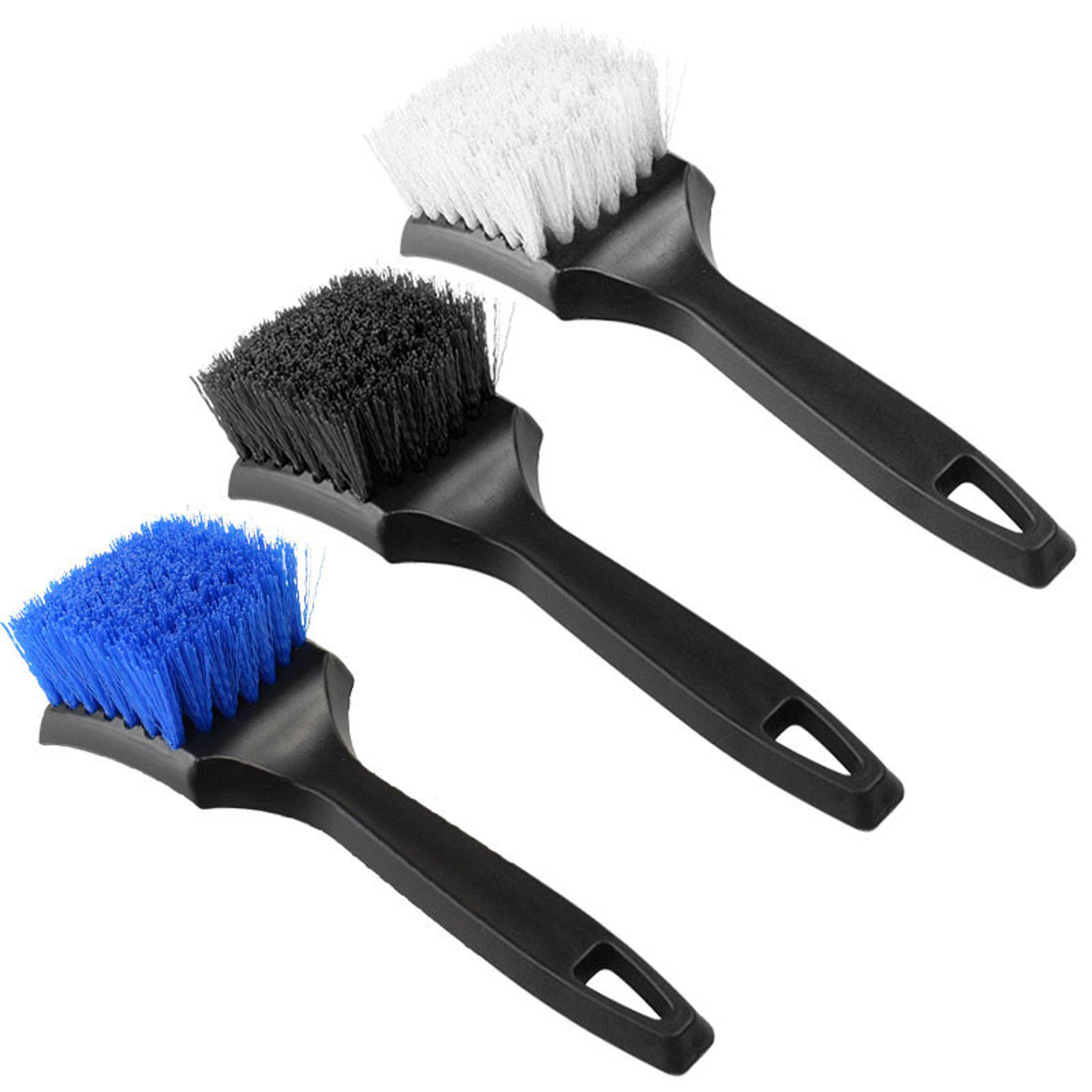 multi-functional tire brush stiff brush for car cleaning, steel rim, hub, and fabric scrub
