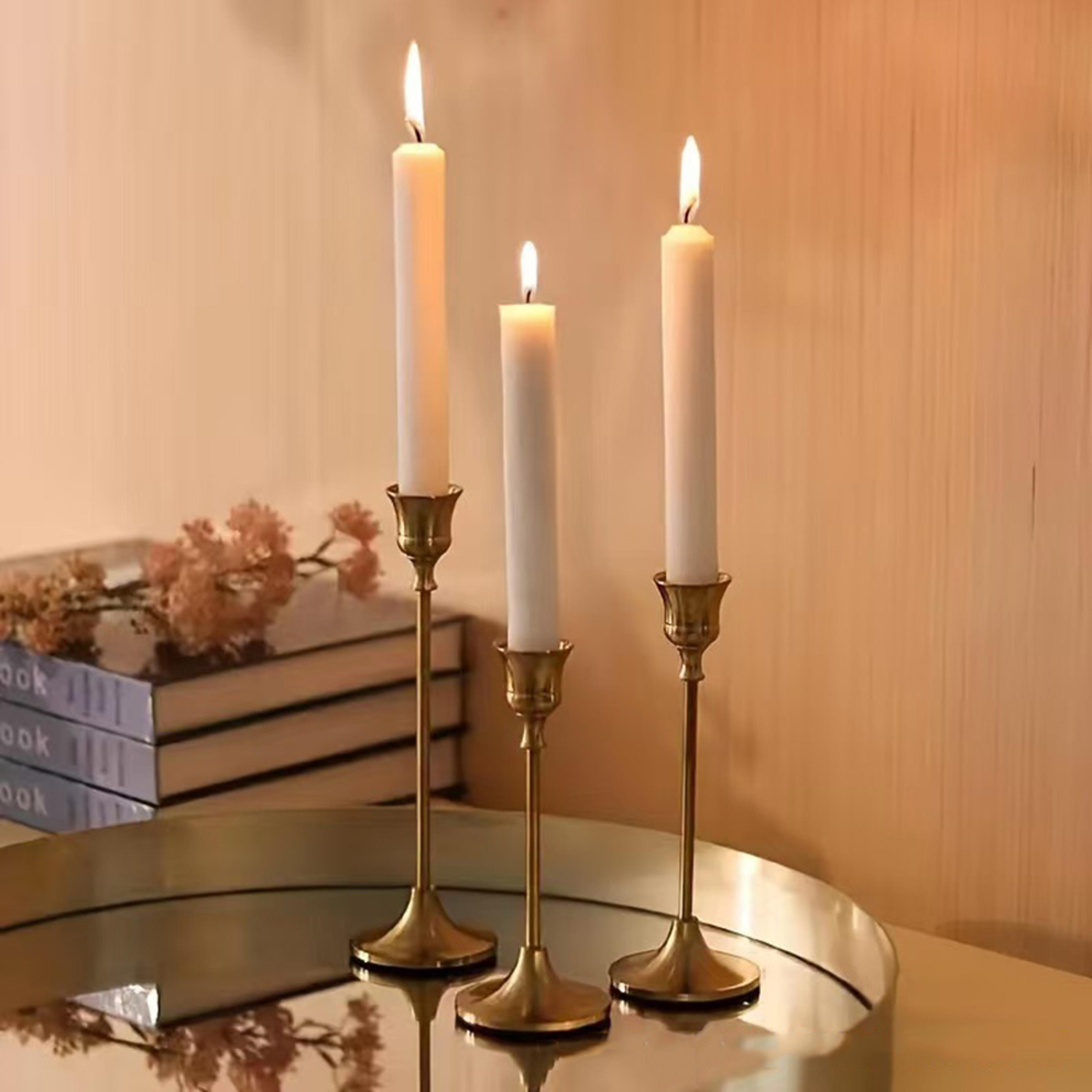 elegant metal and aluminum tabletop candle holders for wedding and home decor, vintage style