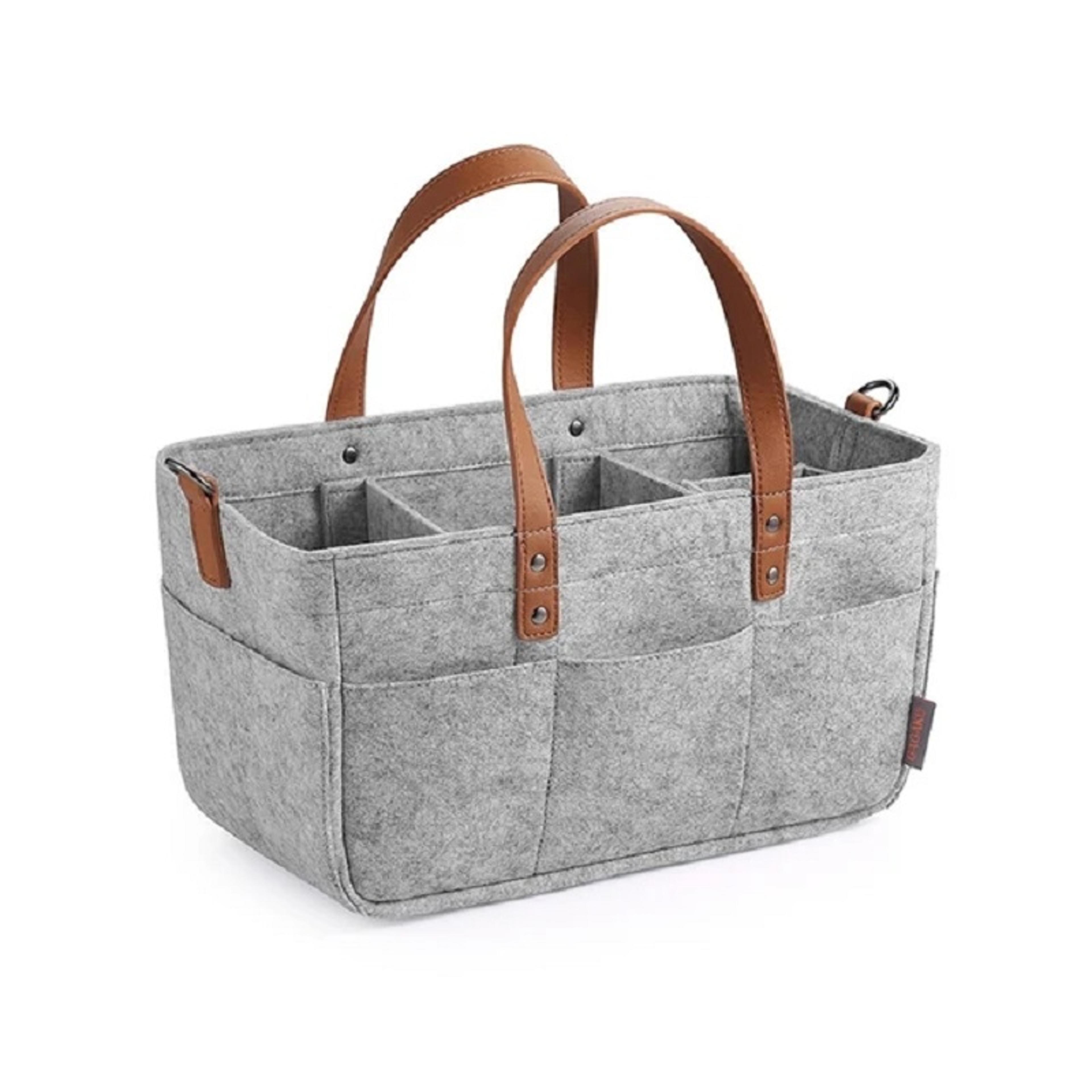 infant diaper bag with handle caddy, baby felt storage nursery organizer basket, nappy kids storage carrier