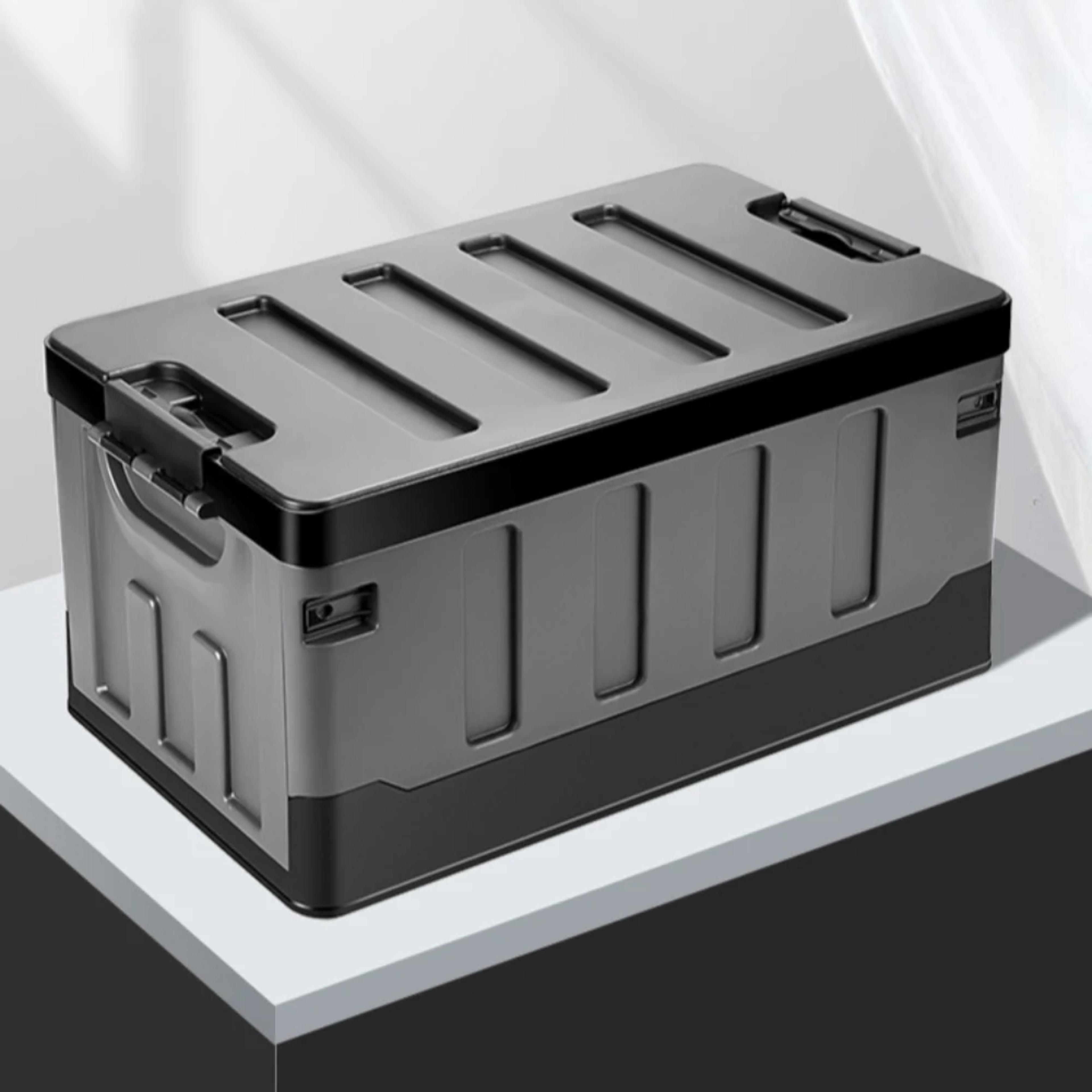 foldable car trunk organizer, large waterproof storage case, durable outdoor camping box