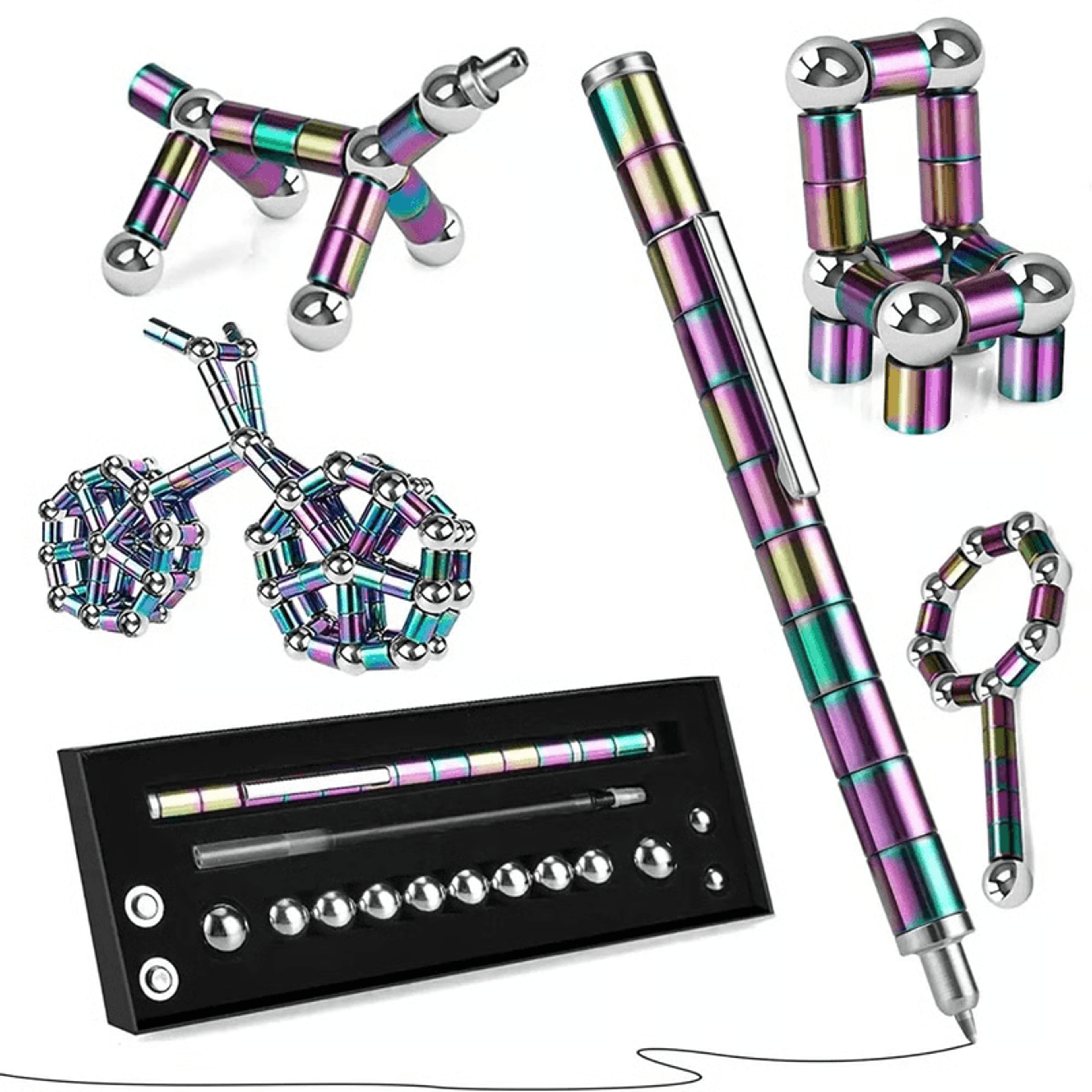 magnetic fidget pen for anxiety relief, adhd support & quiet stress-free focus