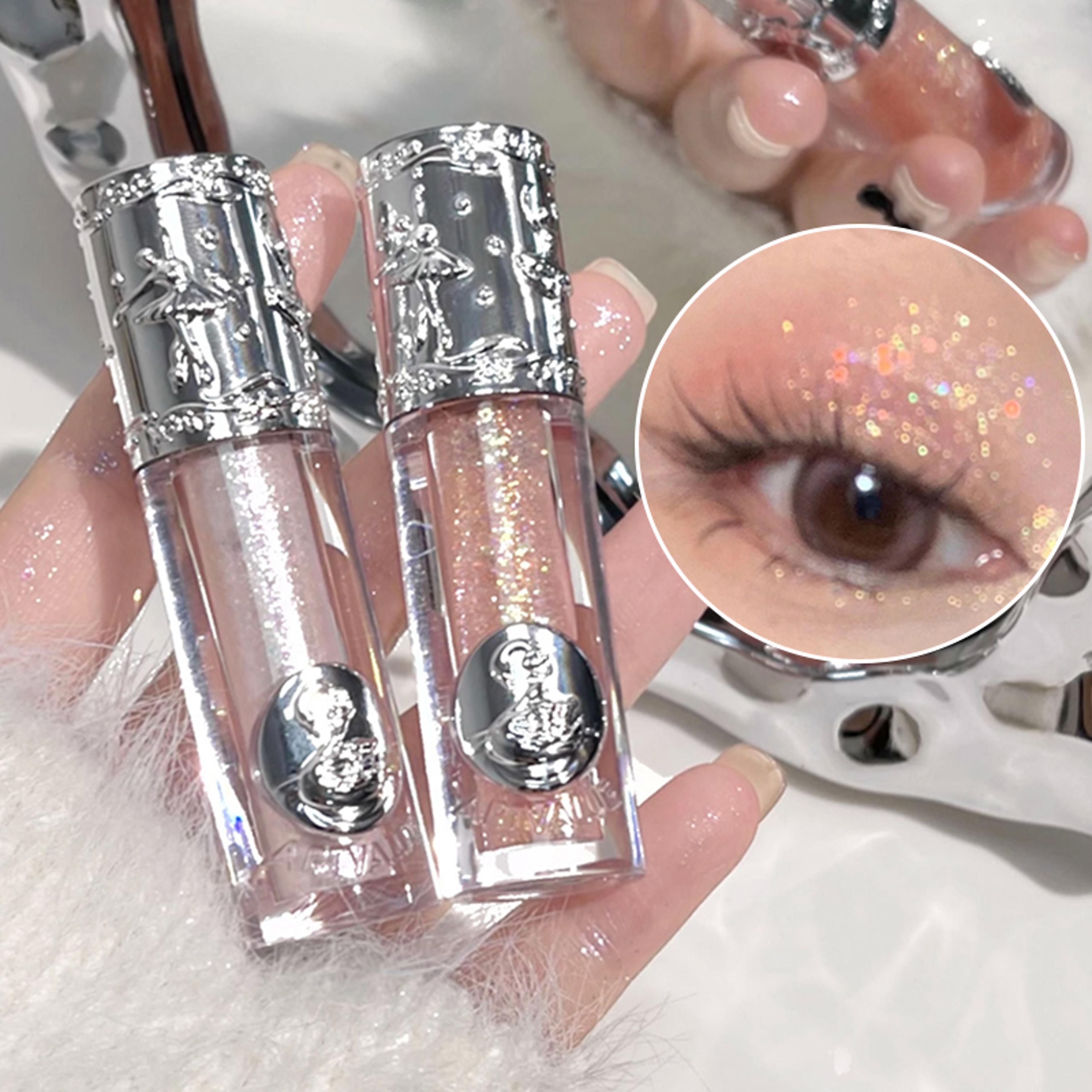liquid eyeshadow with fine shimmer for high light and influencer look