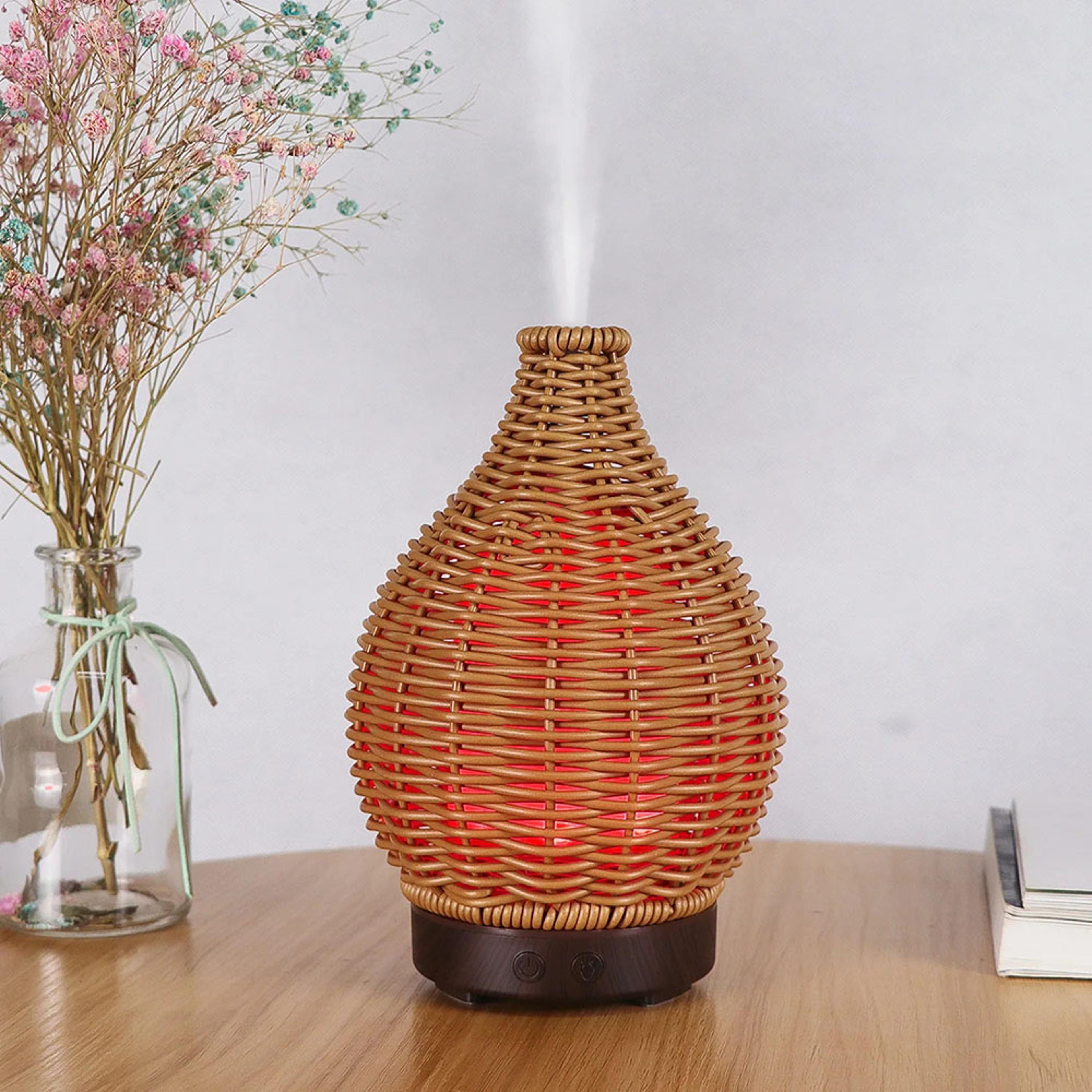 aromatherapy wood weave vase humidifier, ultrasonic household air humidifier, colorful mute spray