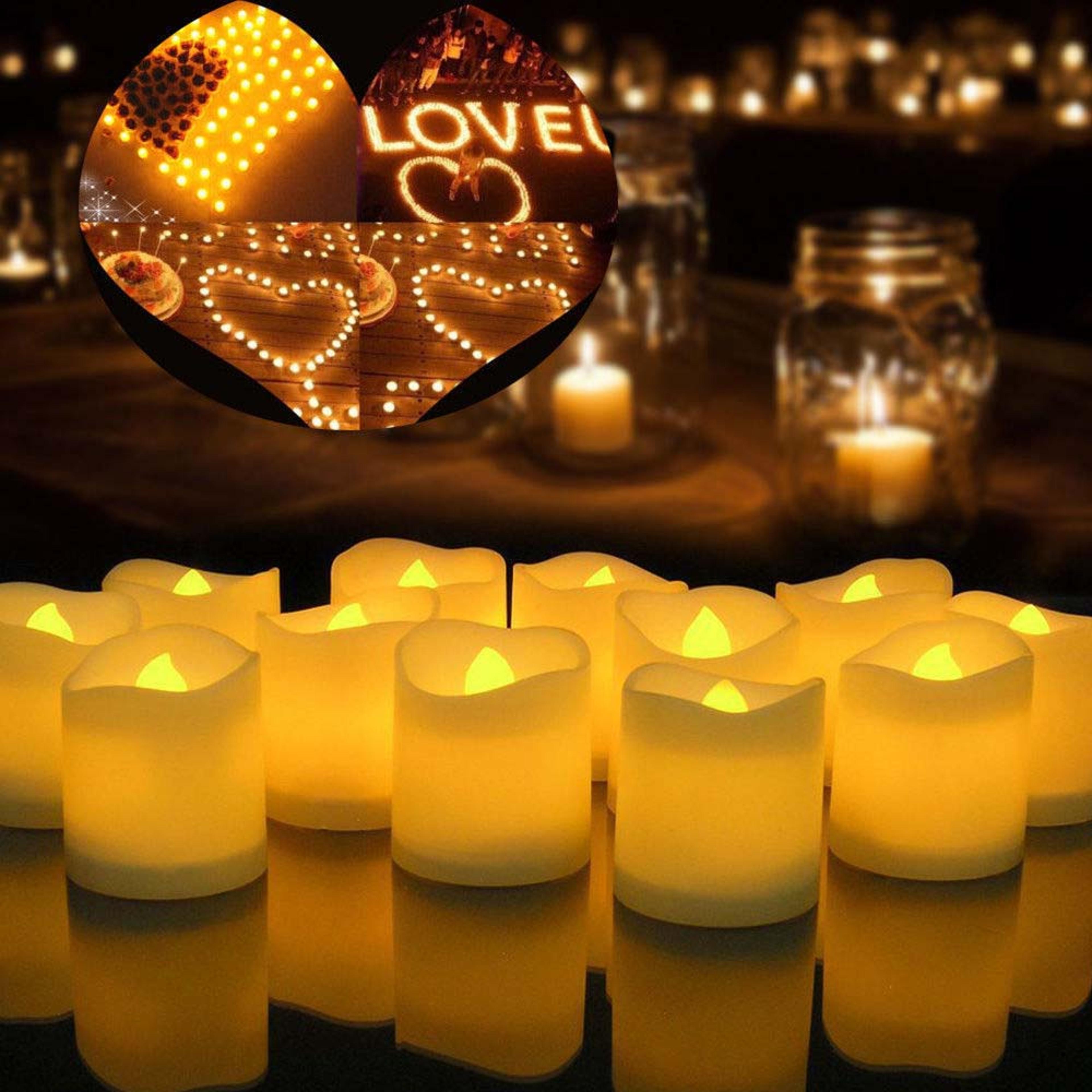 creative wishing flameless led candle, warm white led tea light for holiday decor, halloween, christmas lighting