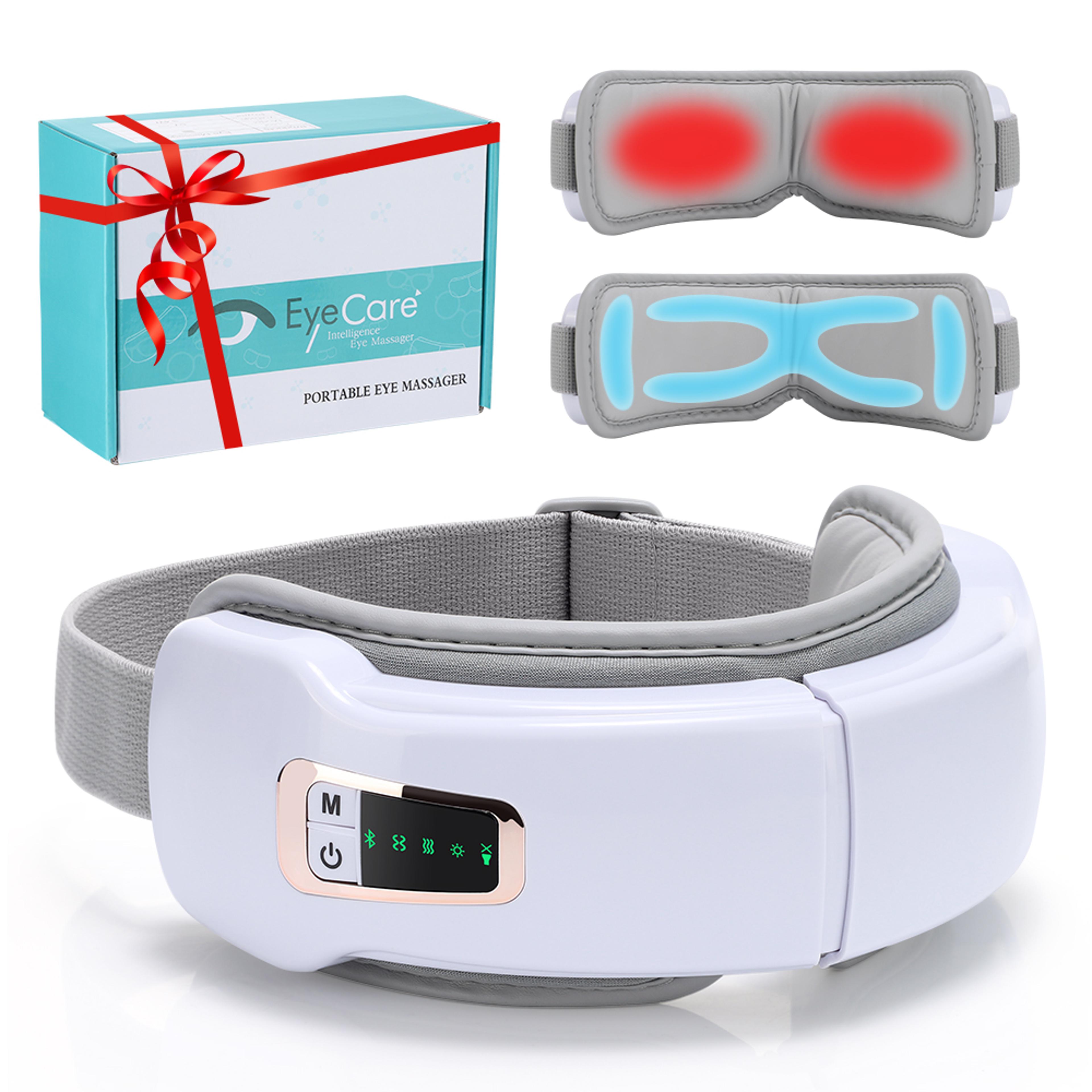 eye massager glasses with vibration, airbag compress, bluetooth music & 5 modes for eye care & relaxation