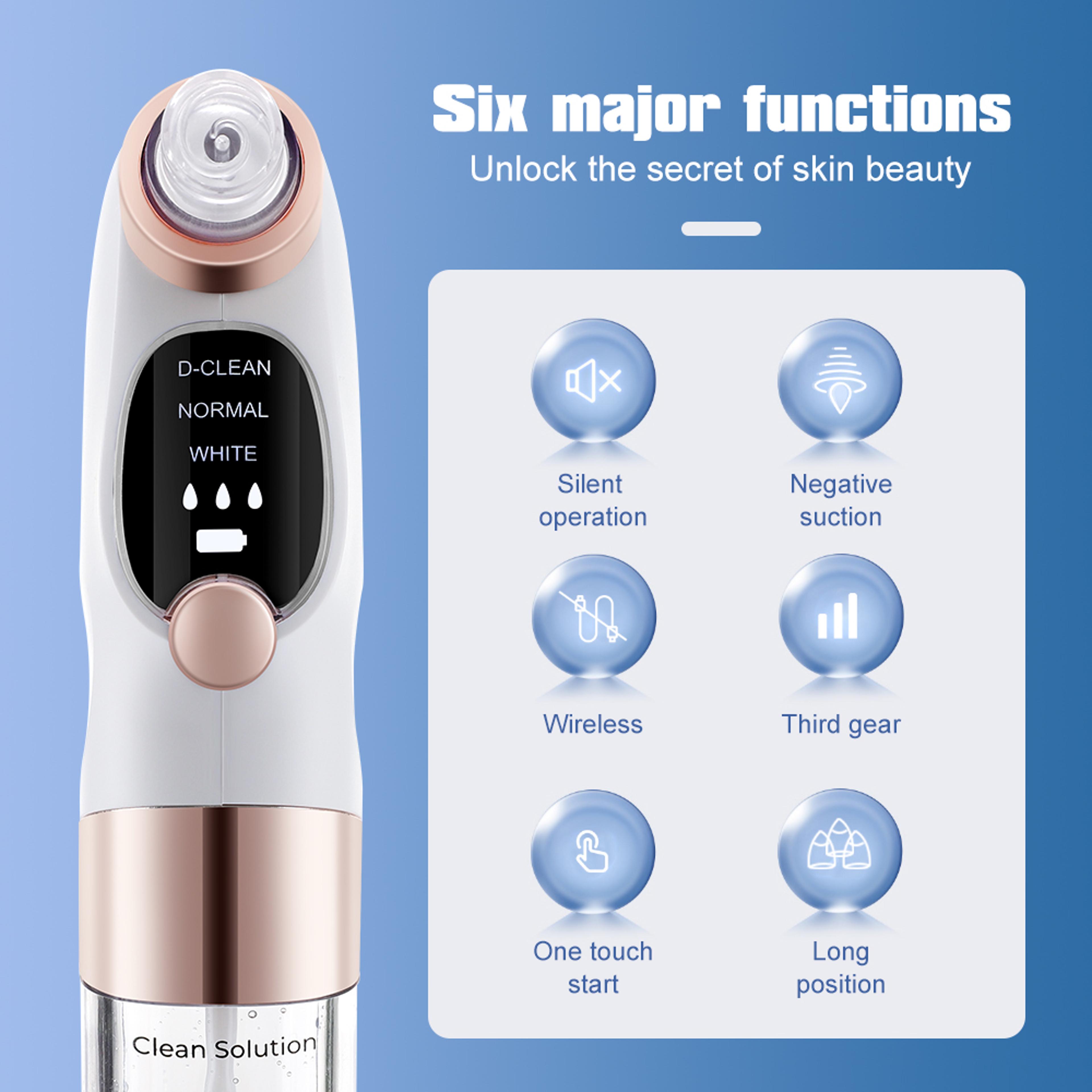electric pimple acne blackhead remover, usb rechargeable face cleaner, pore vacuum black dot removal