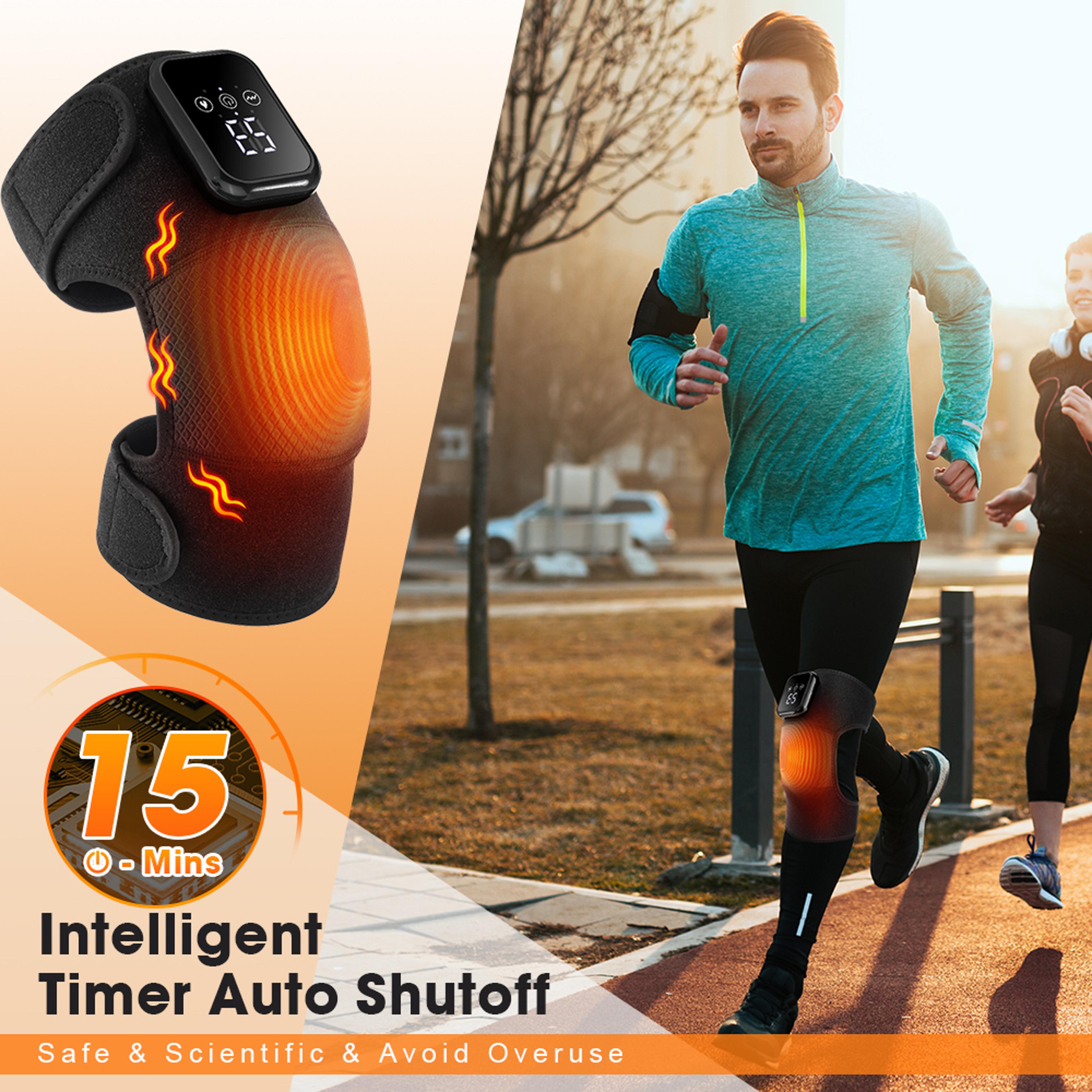 knee pads with electric heat, vibration and thermal joint brace for muscle relaxation and circulation