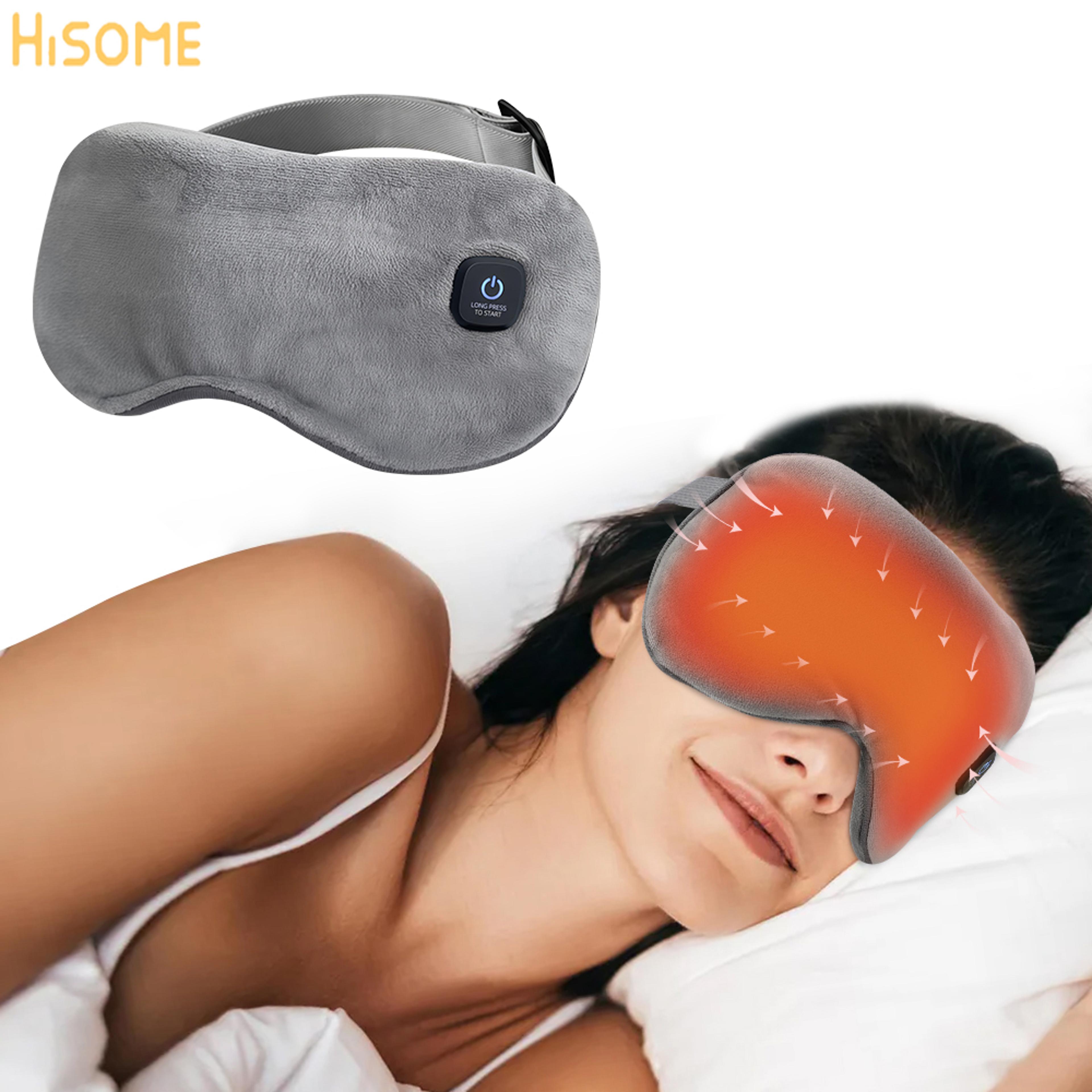 hot compress sleeping mask for eye relief, 3 heat levels, usb light blocking