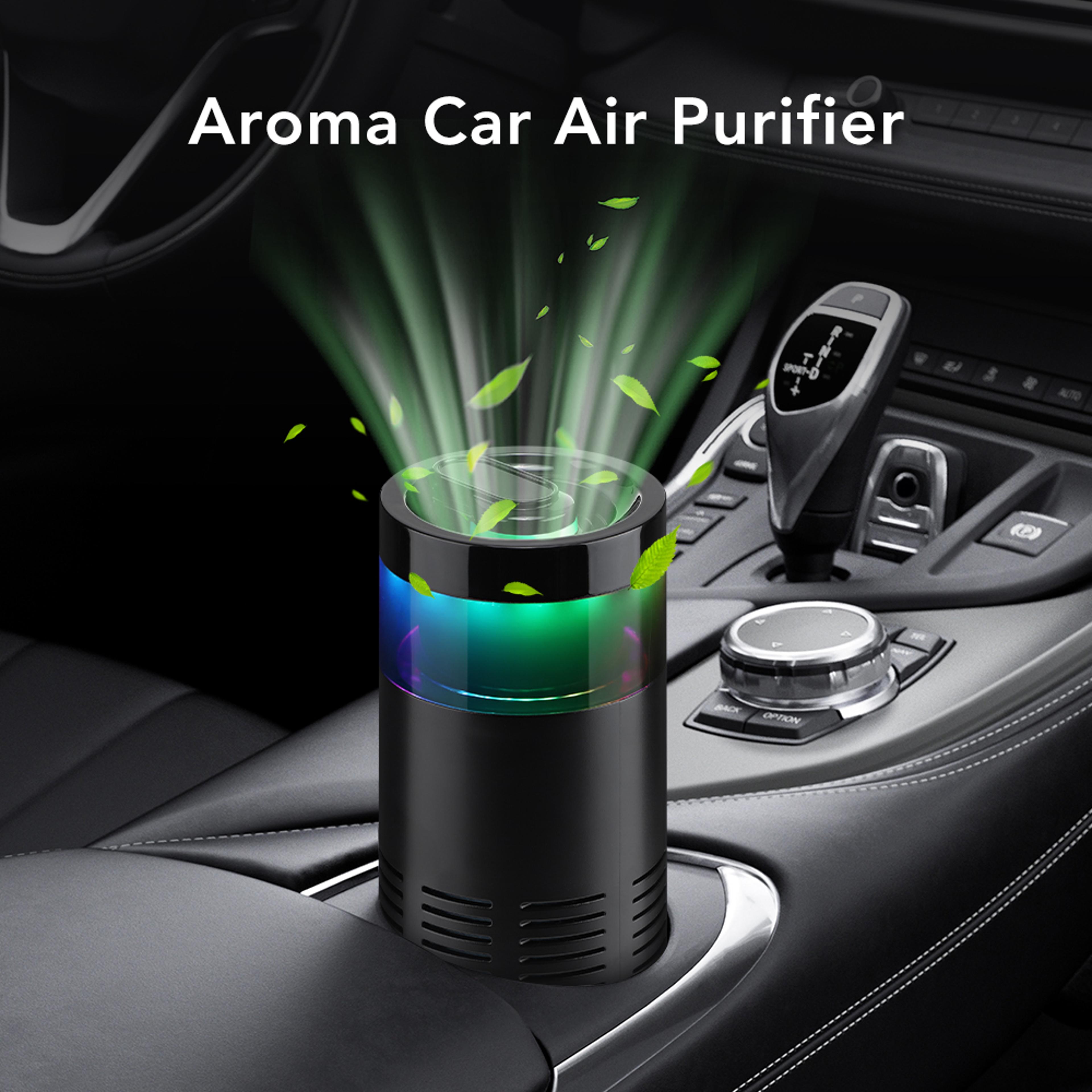 portable air purifier for home, bedroom, car, smoke dust, pet odor remover, 2 speed fan