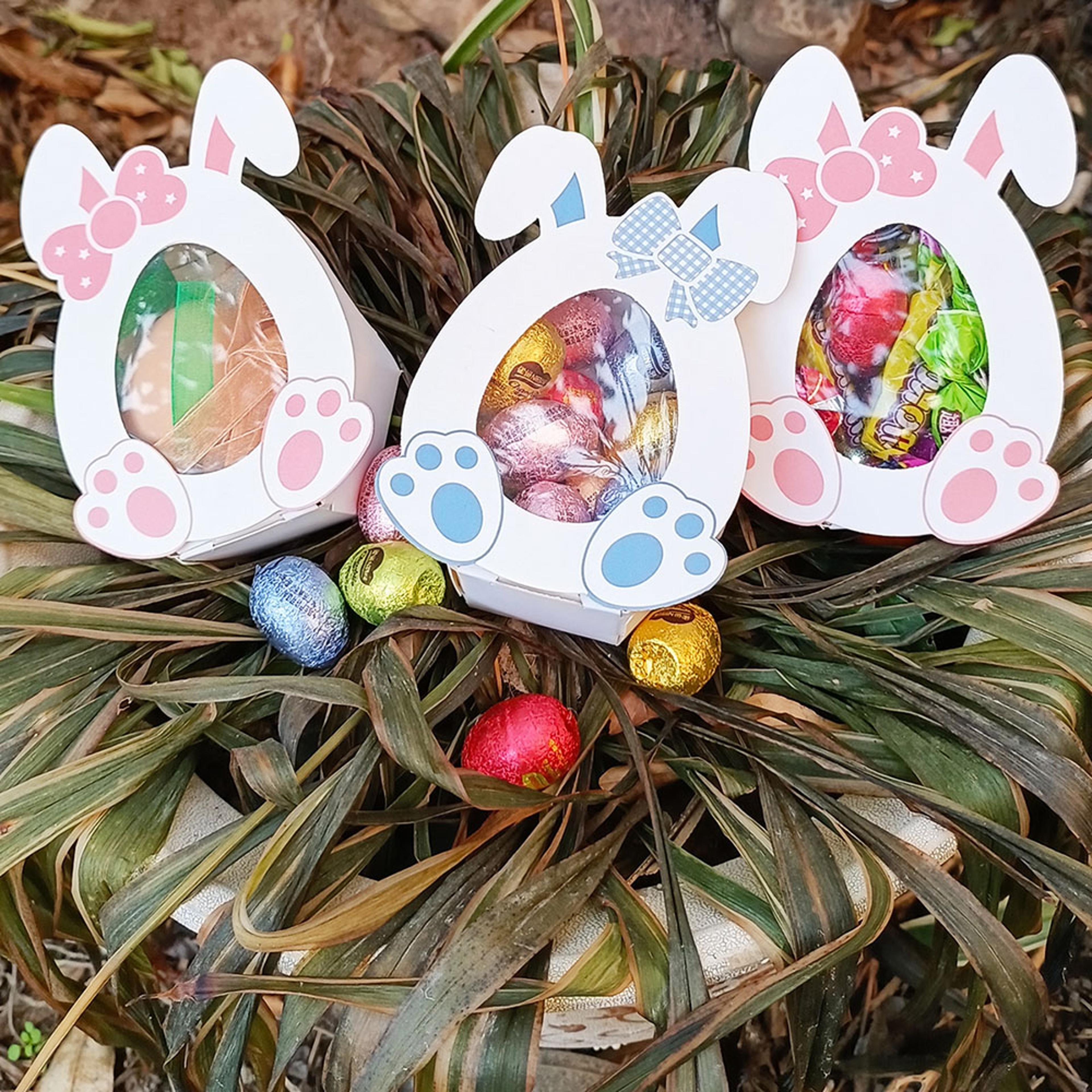 happy easter biscuit chocolate packaging box, cute rabbit ear paper candy boxes