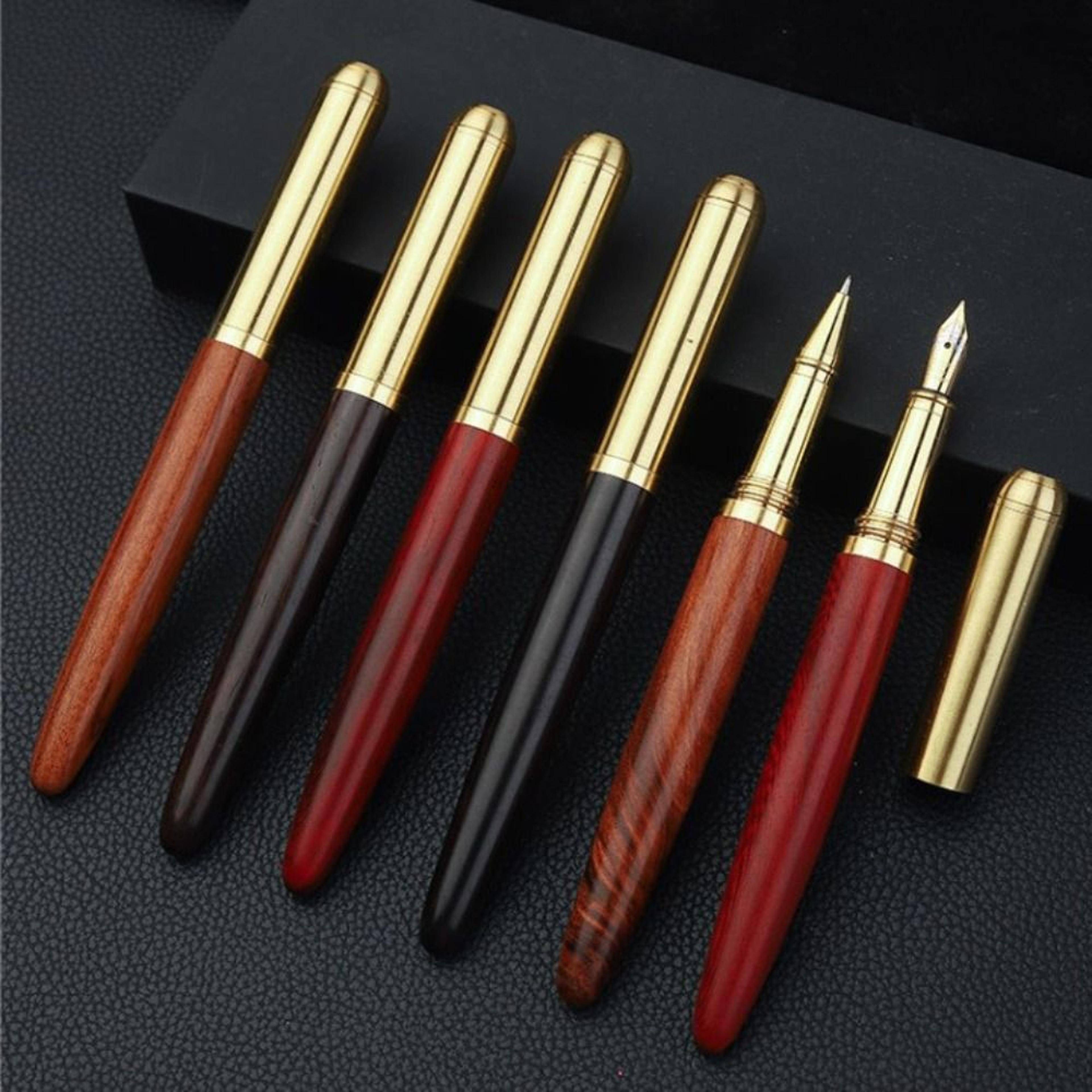 luxury business signature pen, high-end wood fountain pen, smooth writing calligraphy pen for students