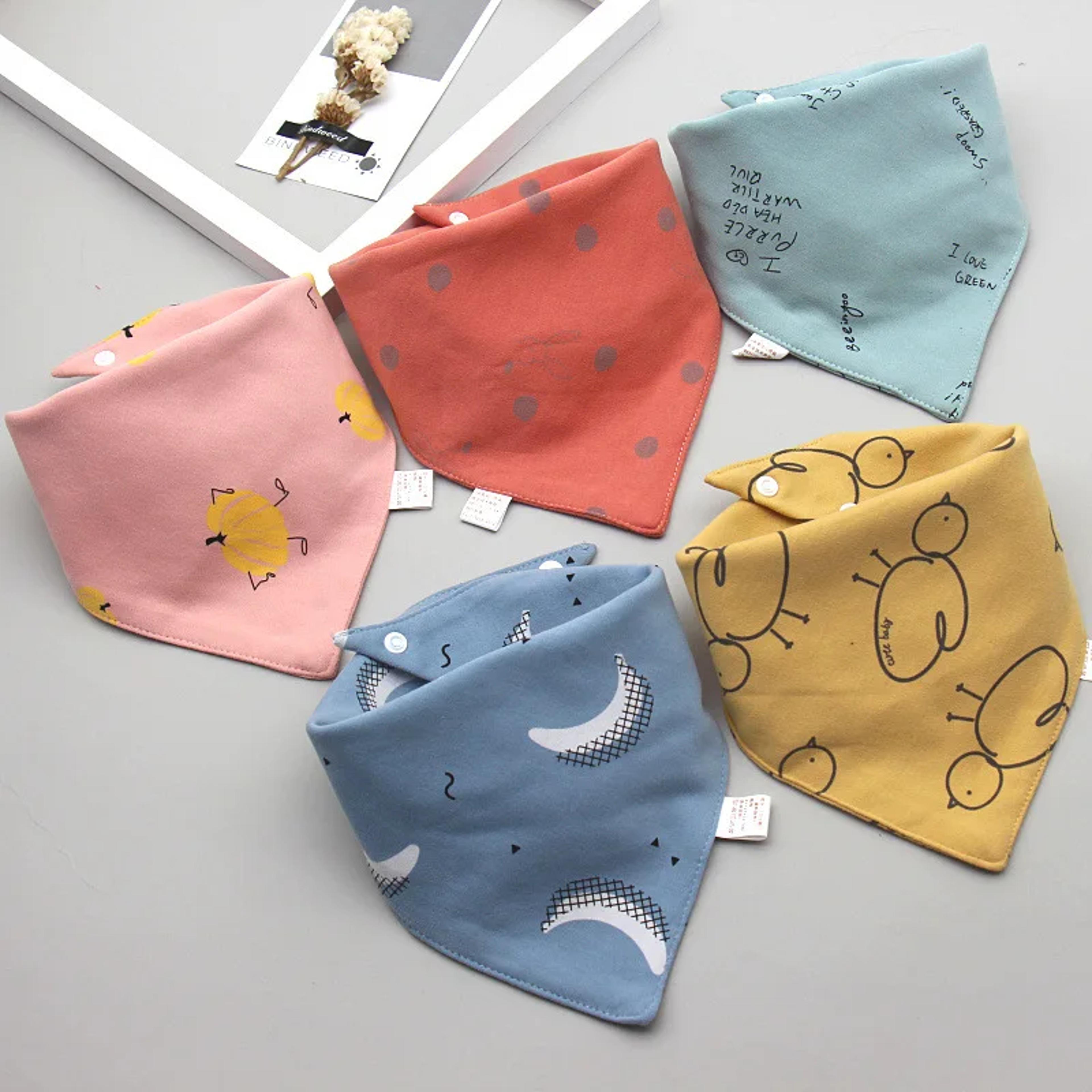 waterproof pure cotton bibs, saliva scarf towel, triangle absorbent cloth bib for newborn babies boys & girls