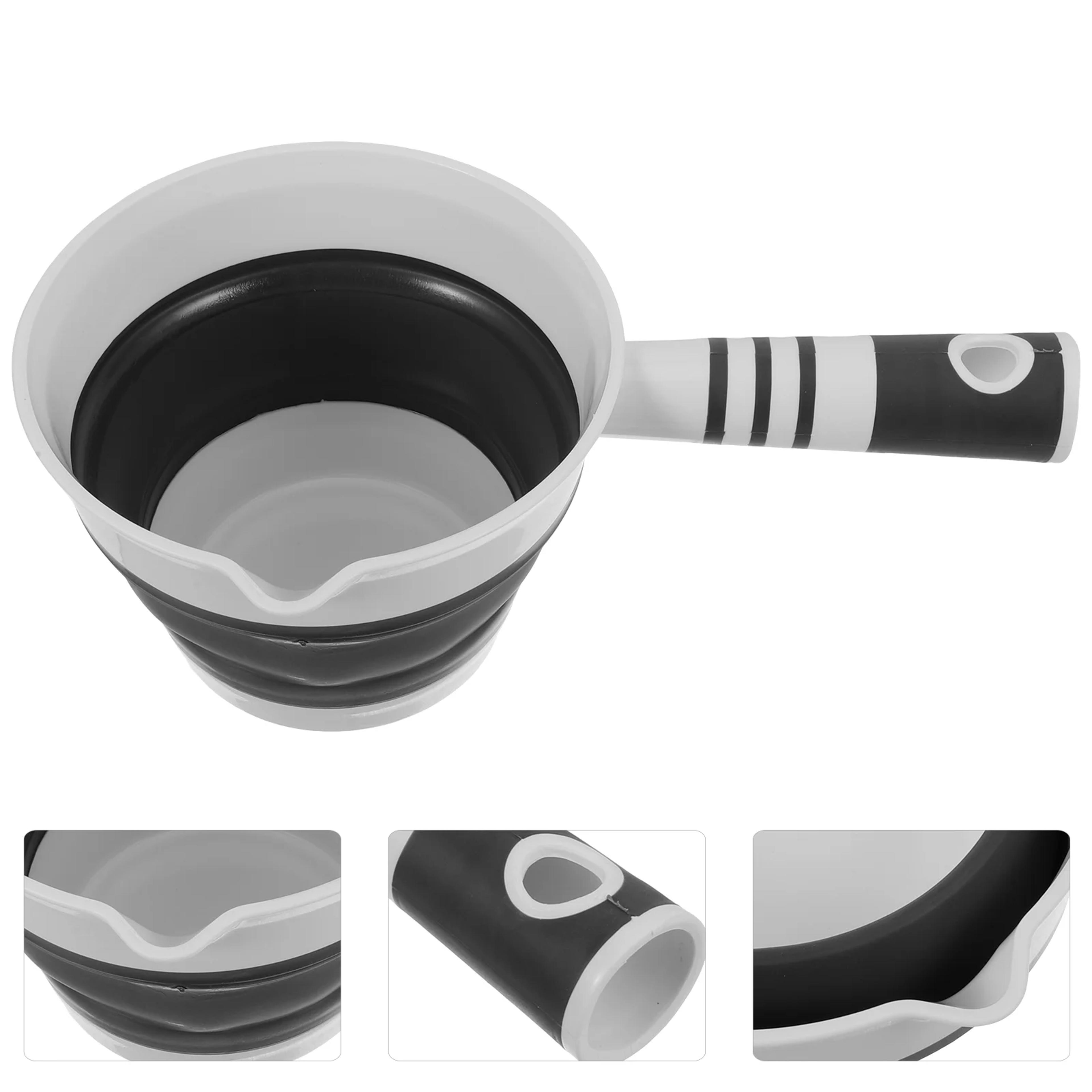 collapsible portable water scoop for kitchen, bathroom, hair washing, folding silica fruits and vegetables spoon