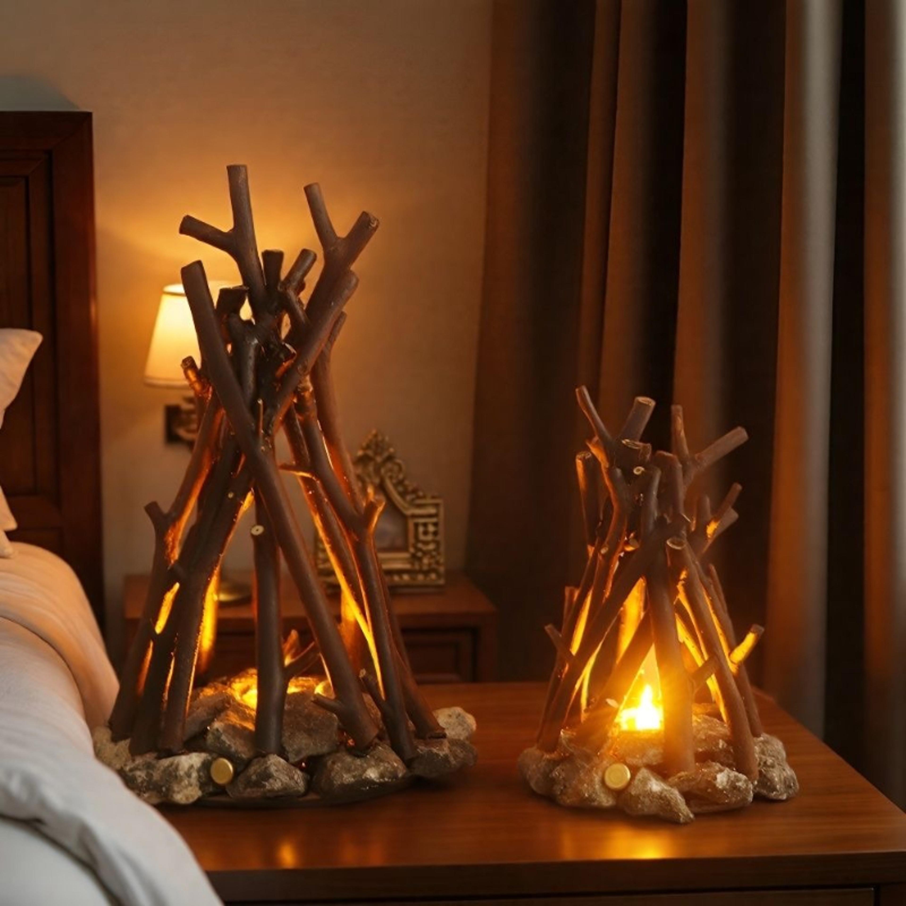 original ecological stone retro night light, handmade tree branch led ambient light, bar counter decoration