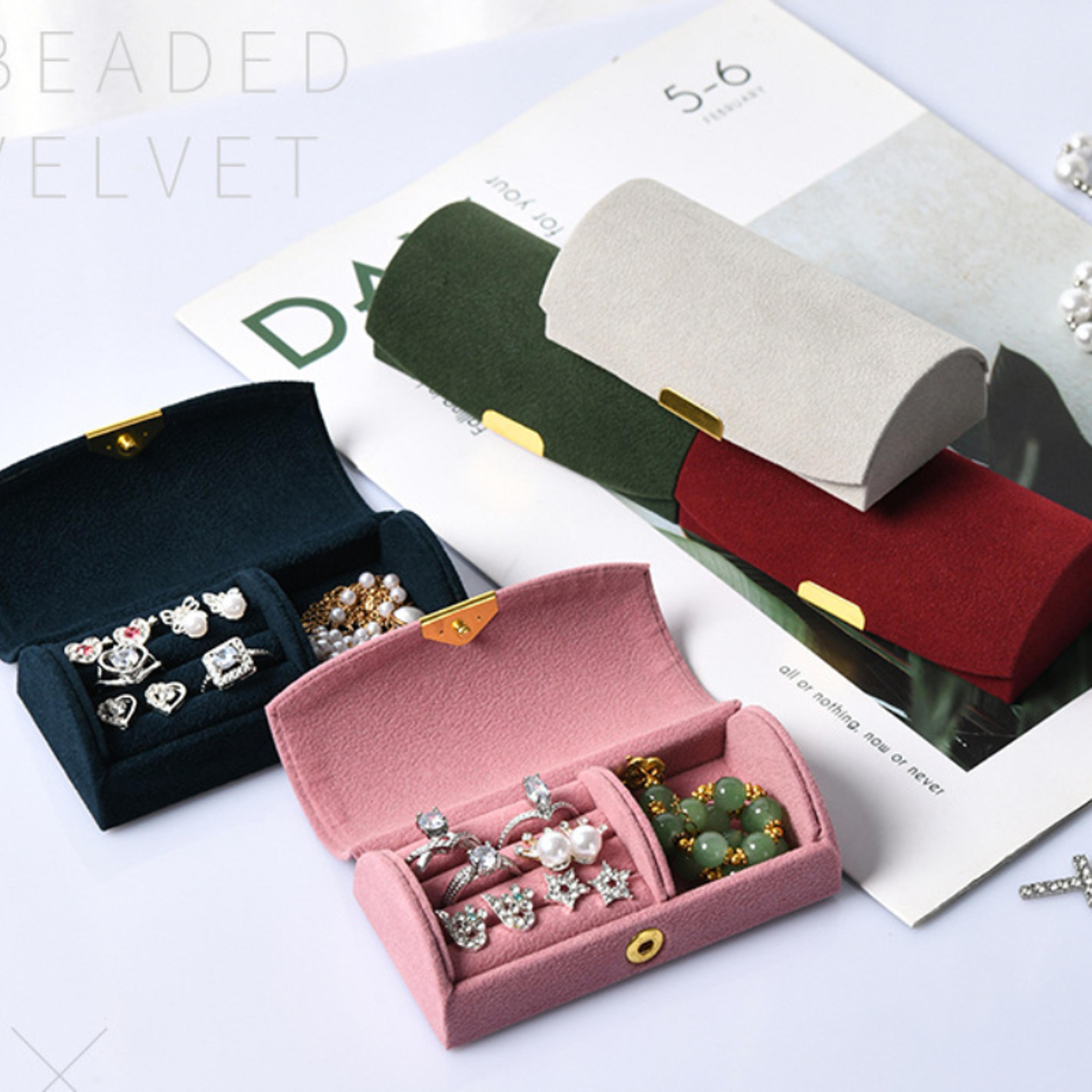 exquisite portable jewelry box, high-end anti-oxidation ring box for women's business travel, gift box