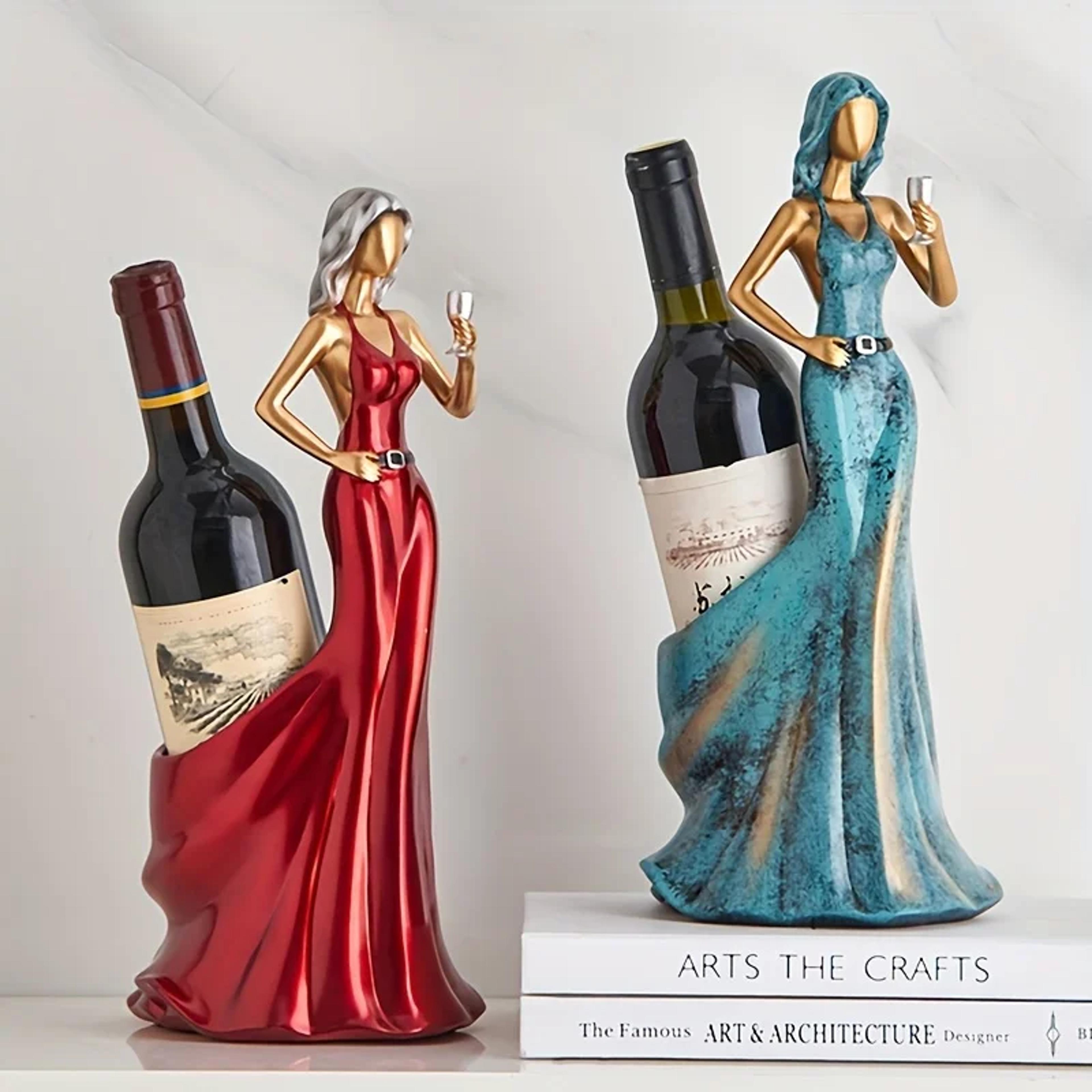 red wine rack home decoration ornaments, sexy girl wine bottle holder, creative grape wine display rack