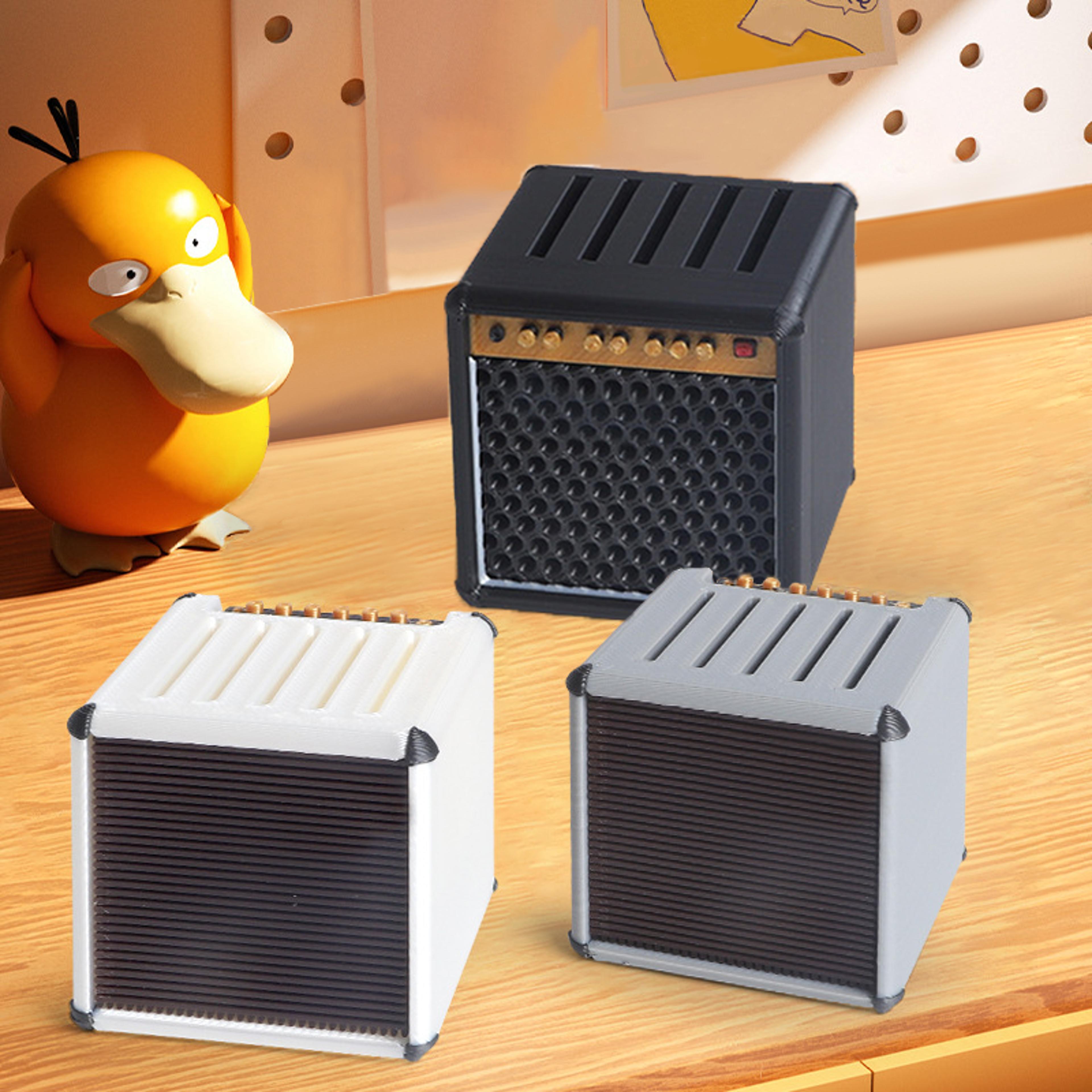 modern art simulated speakers, 3d printed music guitar bass pick storage box, space-saving desktop ornament