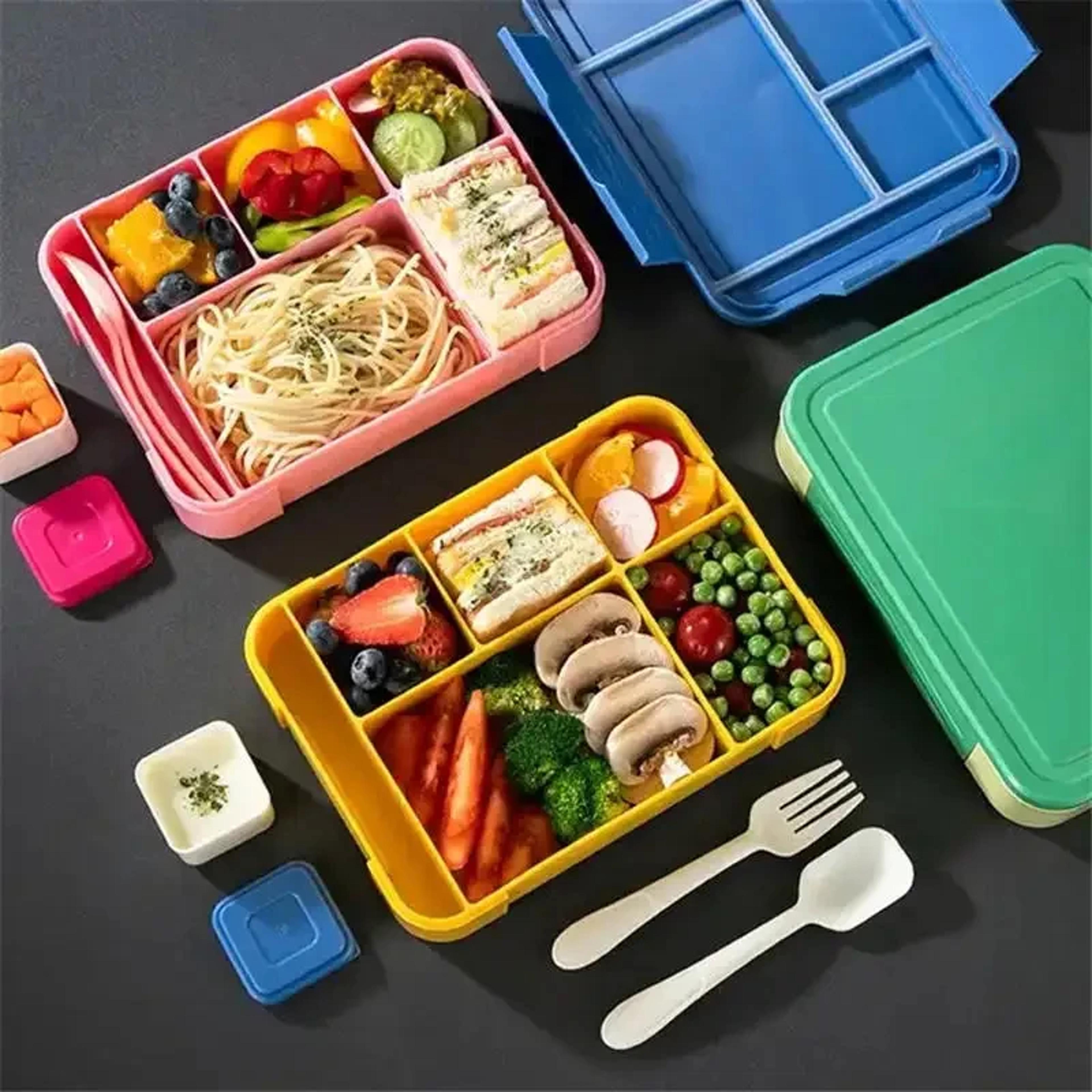 food grade sealed bento box with compartments, microwave heating, outdoor dining