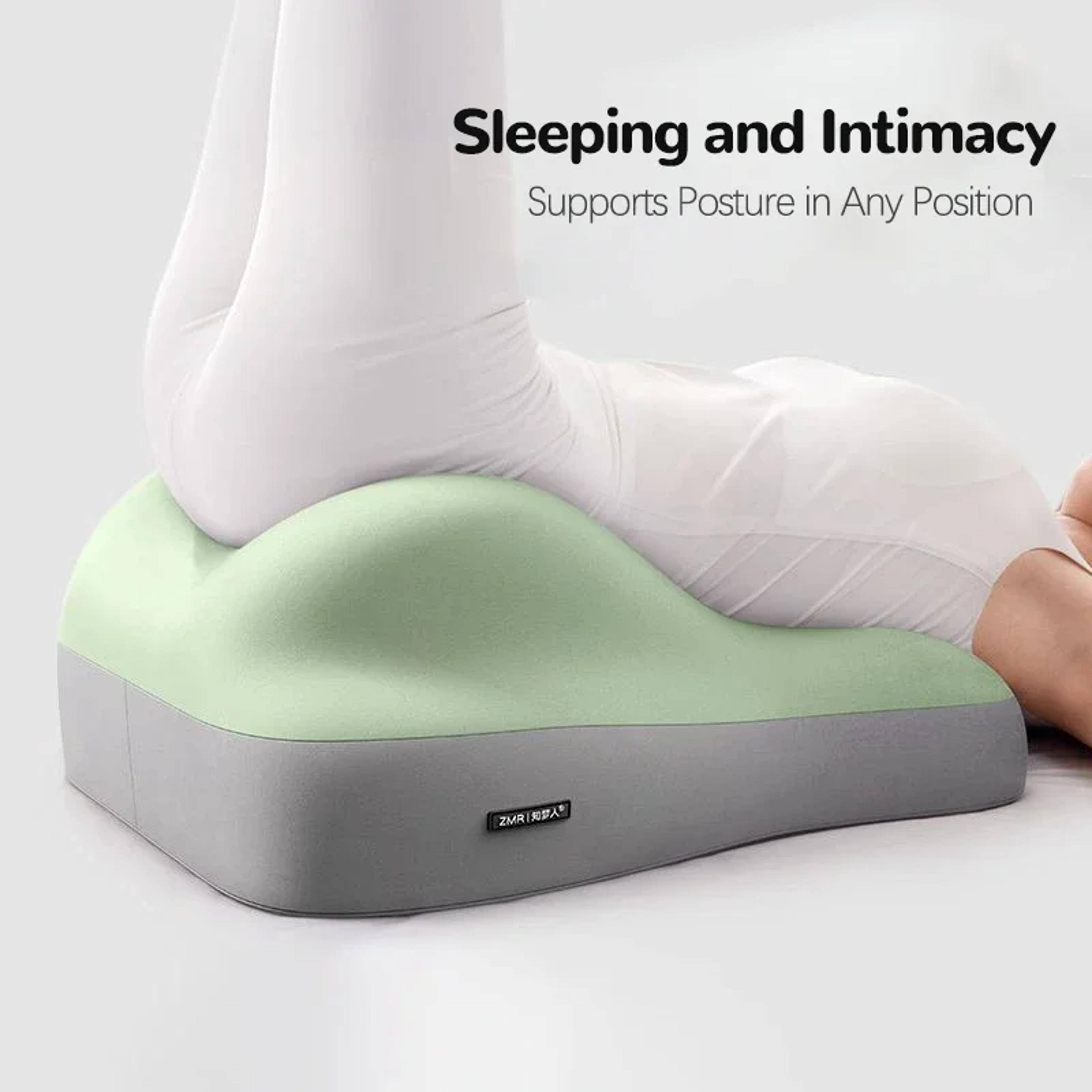 green ergonomic bed pillow, memory foam waist cushion, multi-functional cushion for bedroom furniture