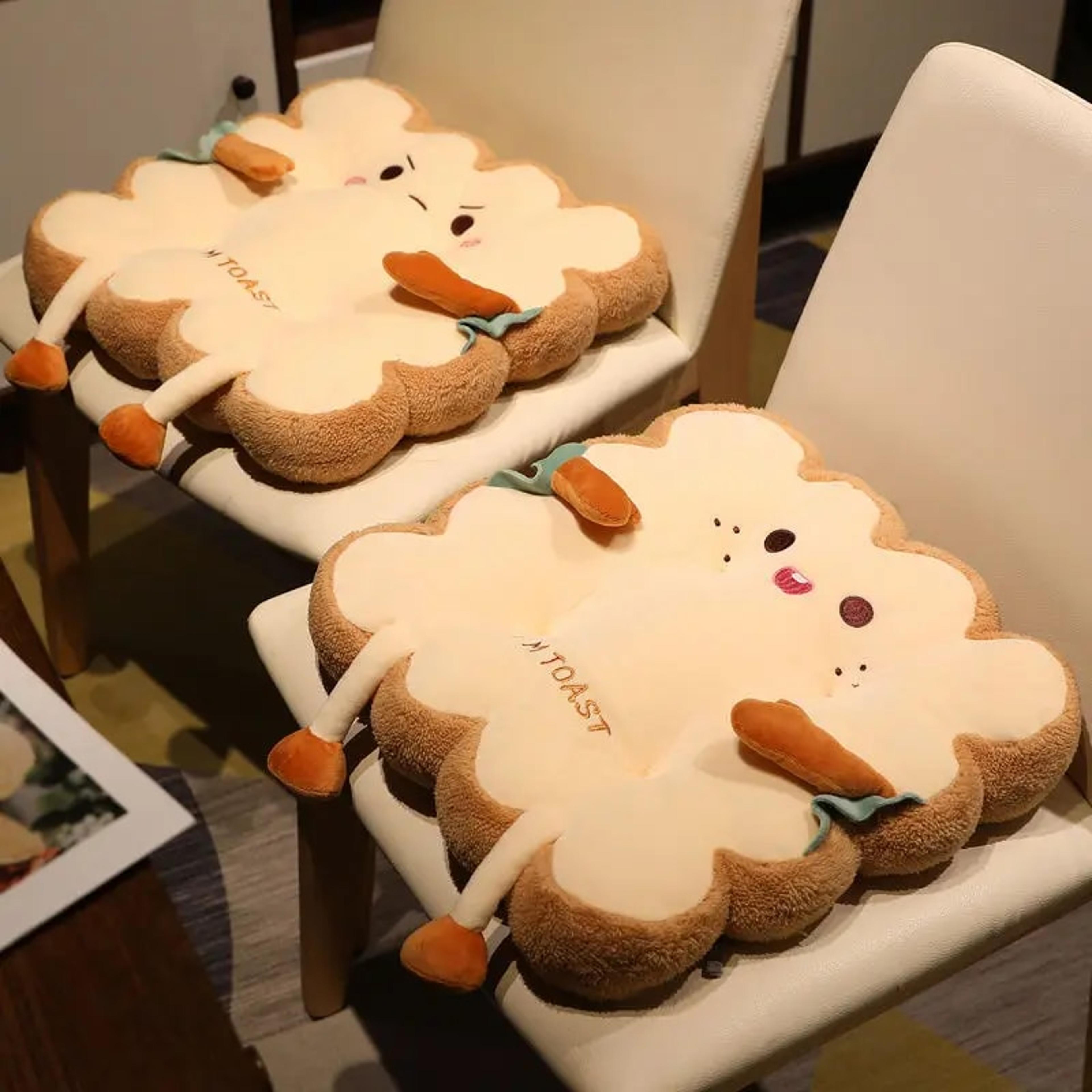 memory foam pillow sofa chair decor, simulation bread toast cushion stuffed seat cushion for students