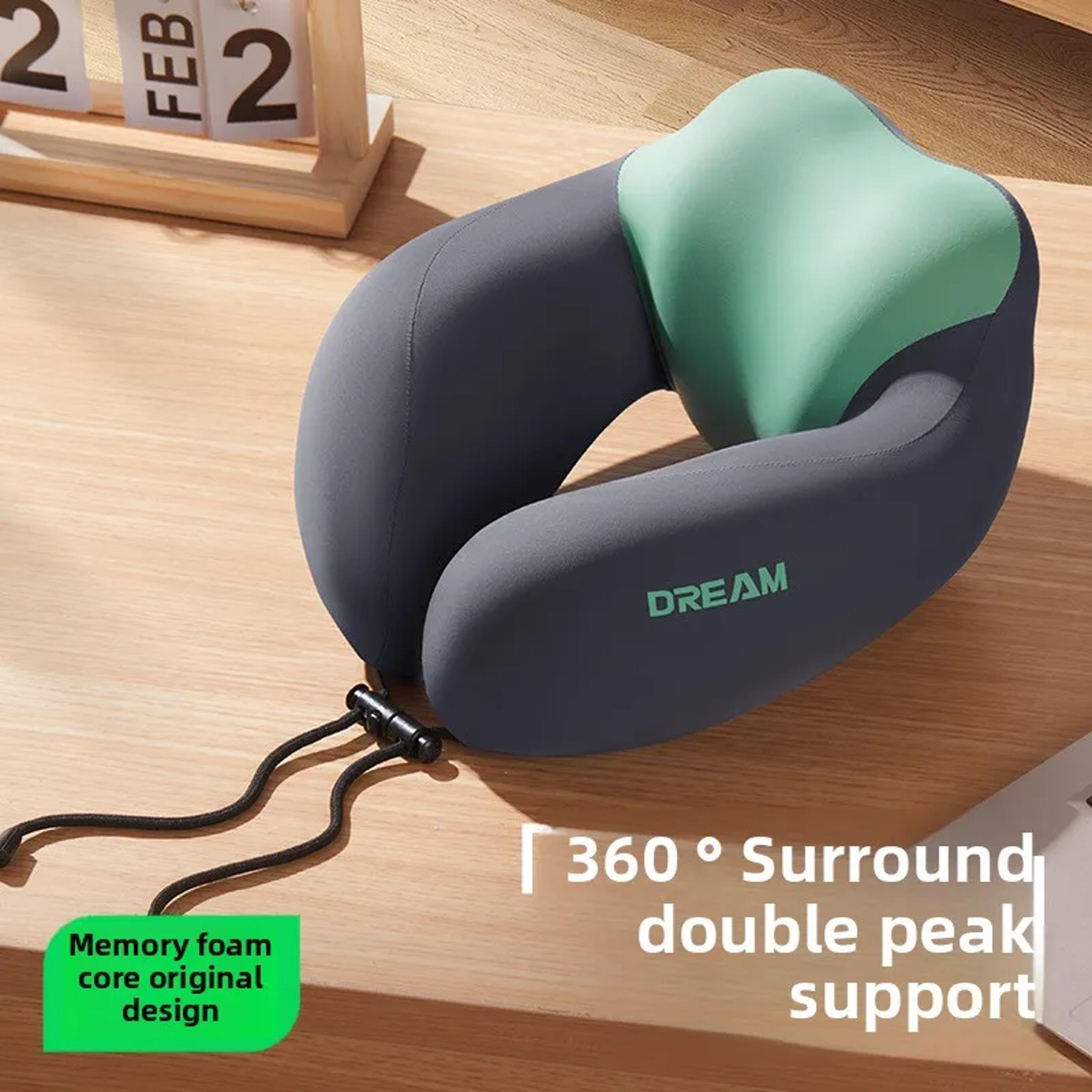 ergonomic cervical support pillow, memory foam u-shaped neck pillow for travel with portable washable cover