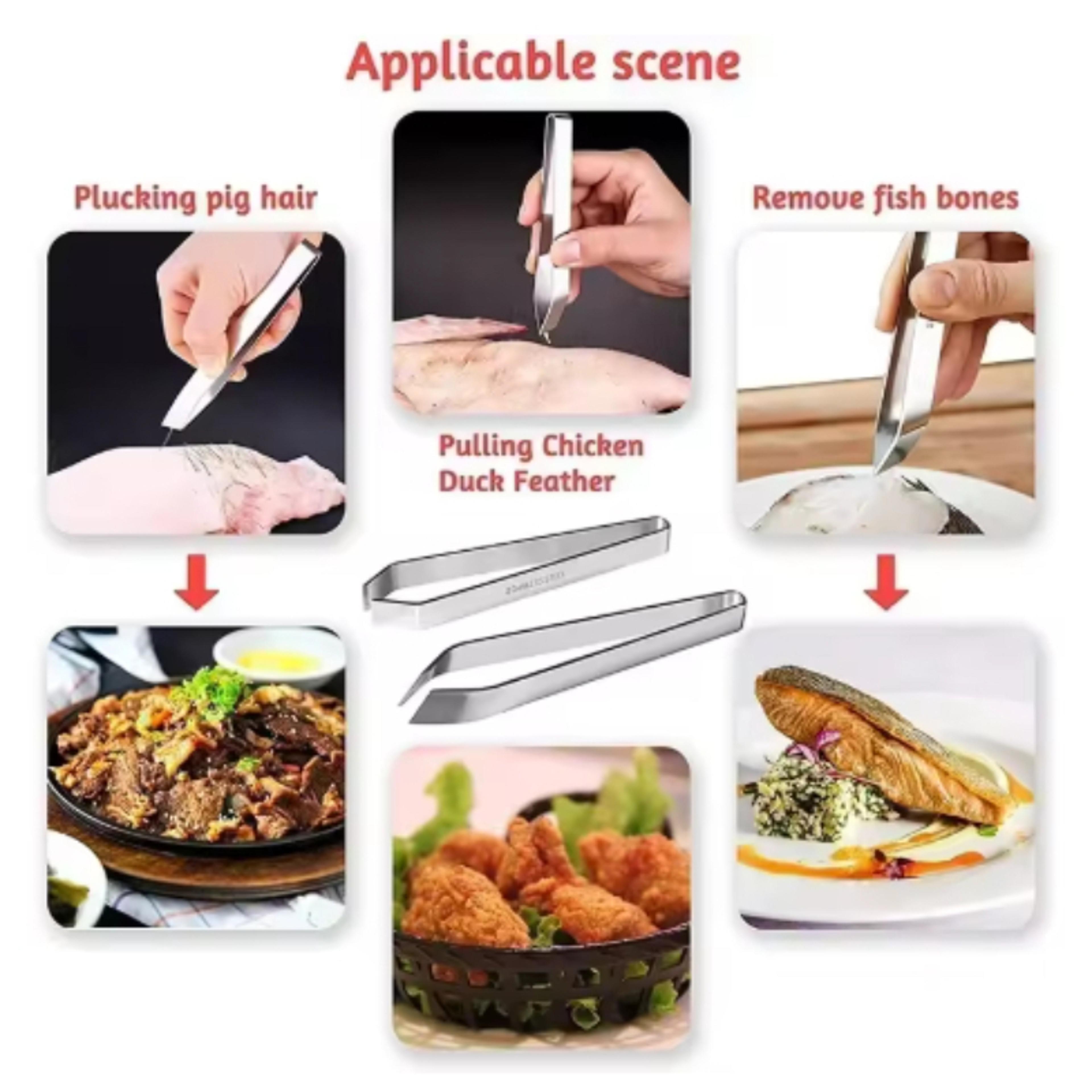 fish bone plucking clamp, garlic peeler, hair removal clip, tweezers