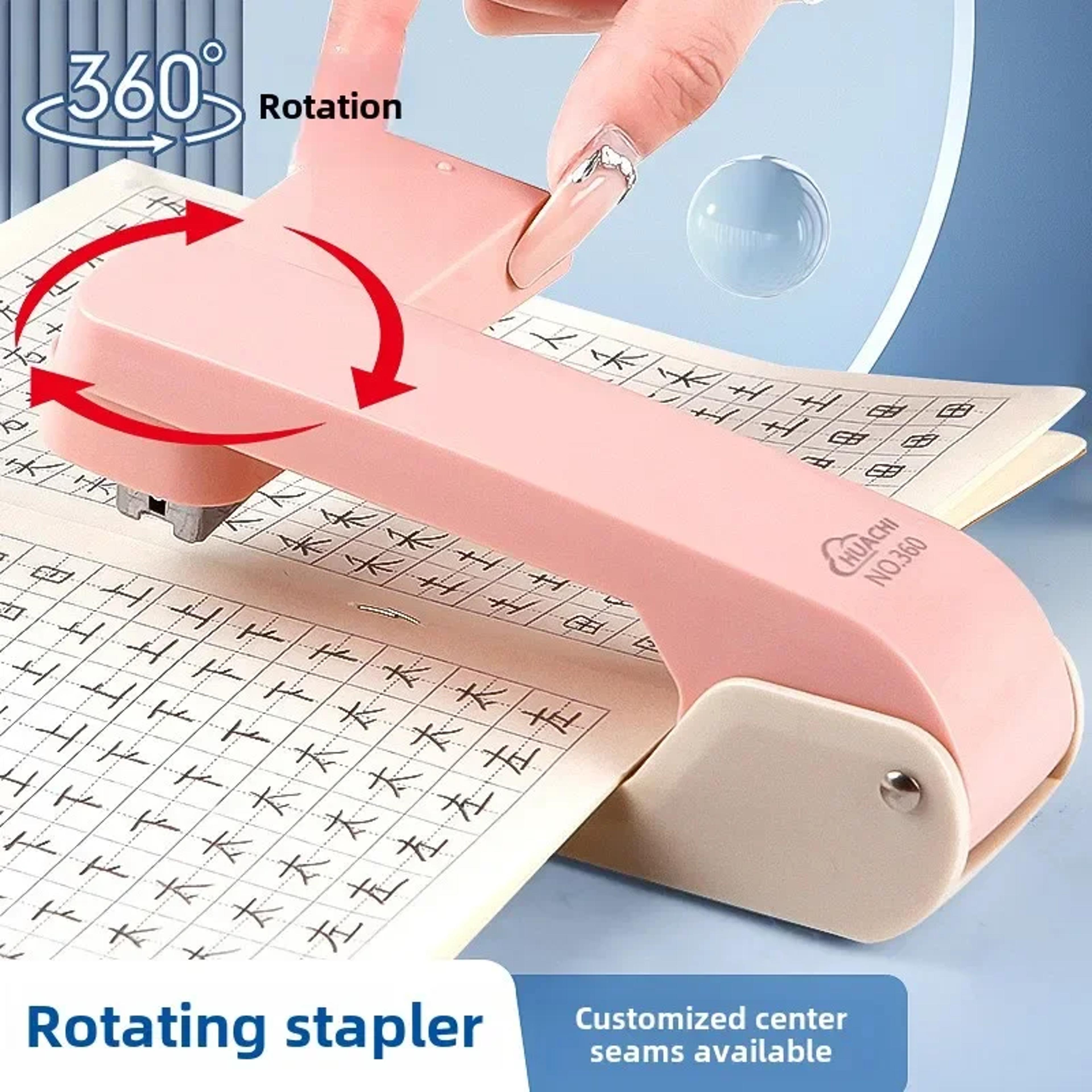 high aesthetic value stapler, rotating labor-saving office & student stapler for efficient use
