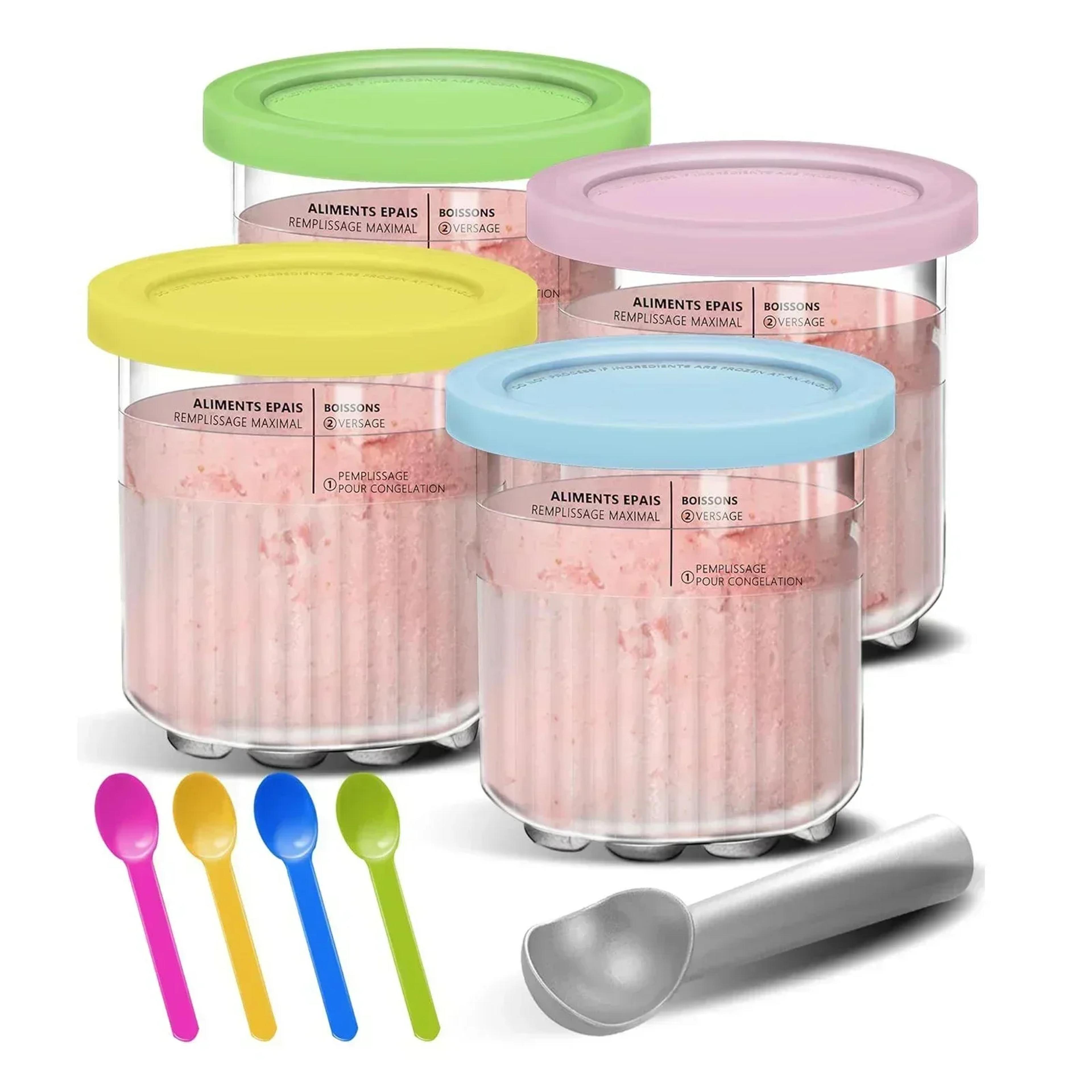 ice cream storage containers with lids and scoop, creative creami pc cups
