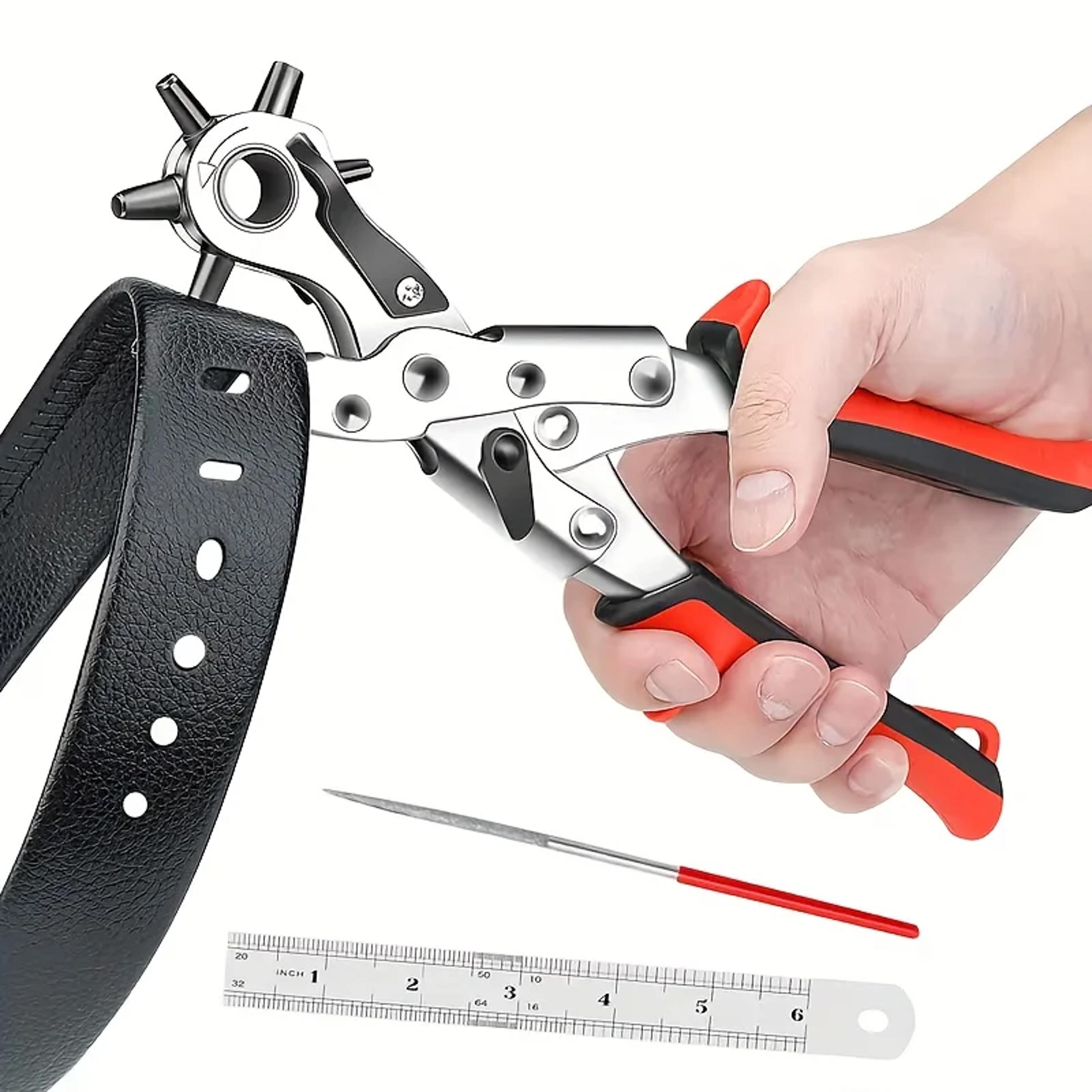 belt hole puncher tool, leather punching tool with carbon steel for crafts & diy projects