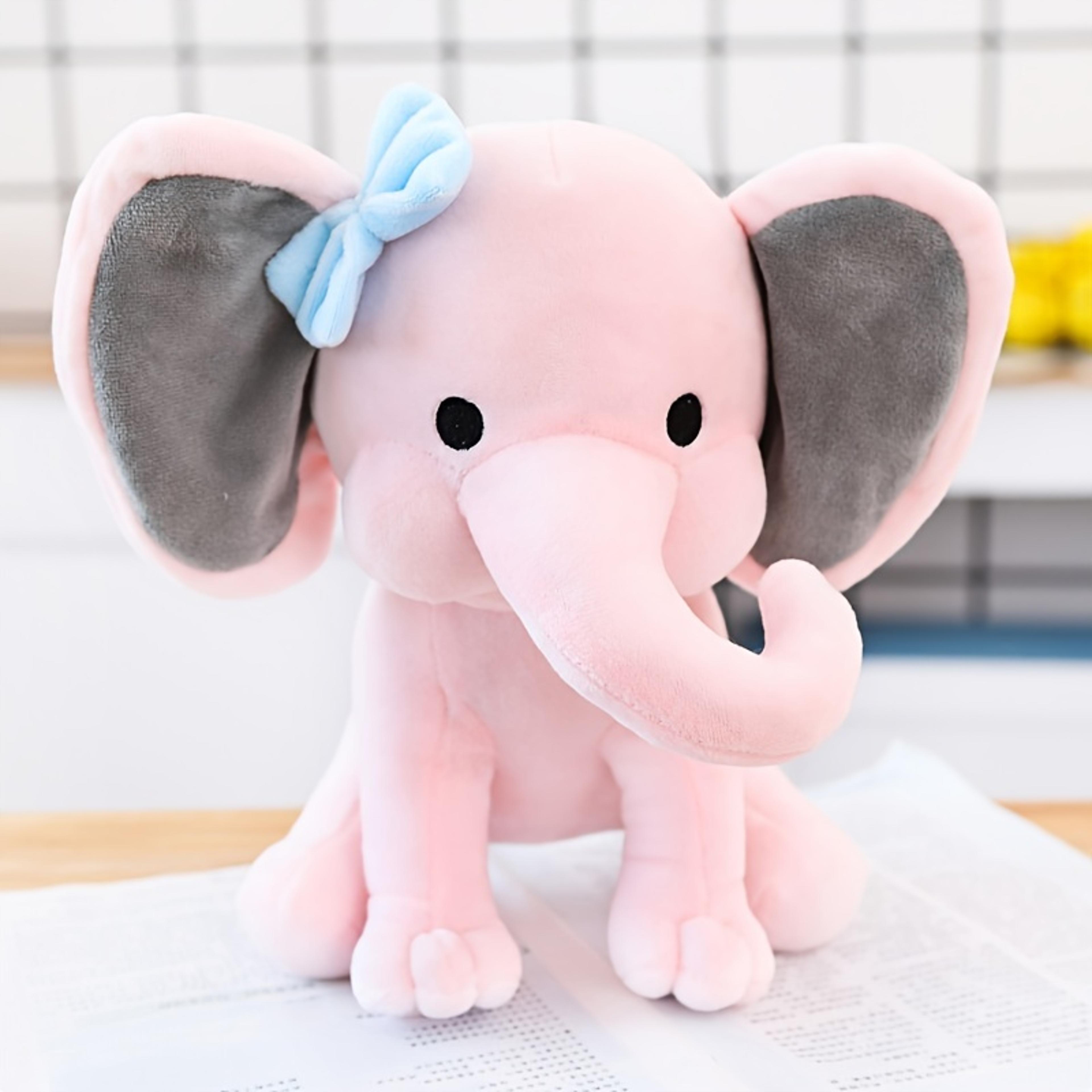 pink grey elephant plush toy, comfort sleeping elephant doll, birthday & holiday gifts for children