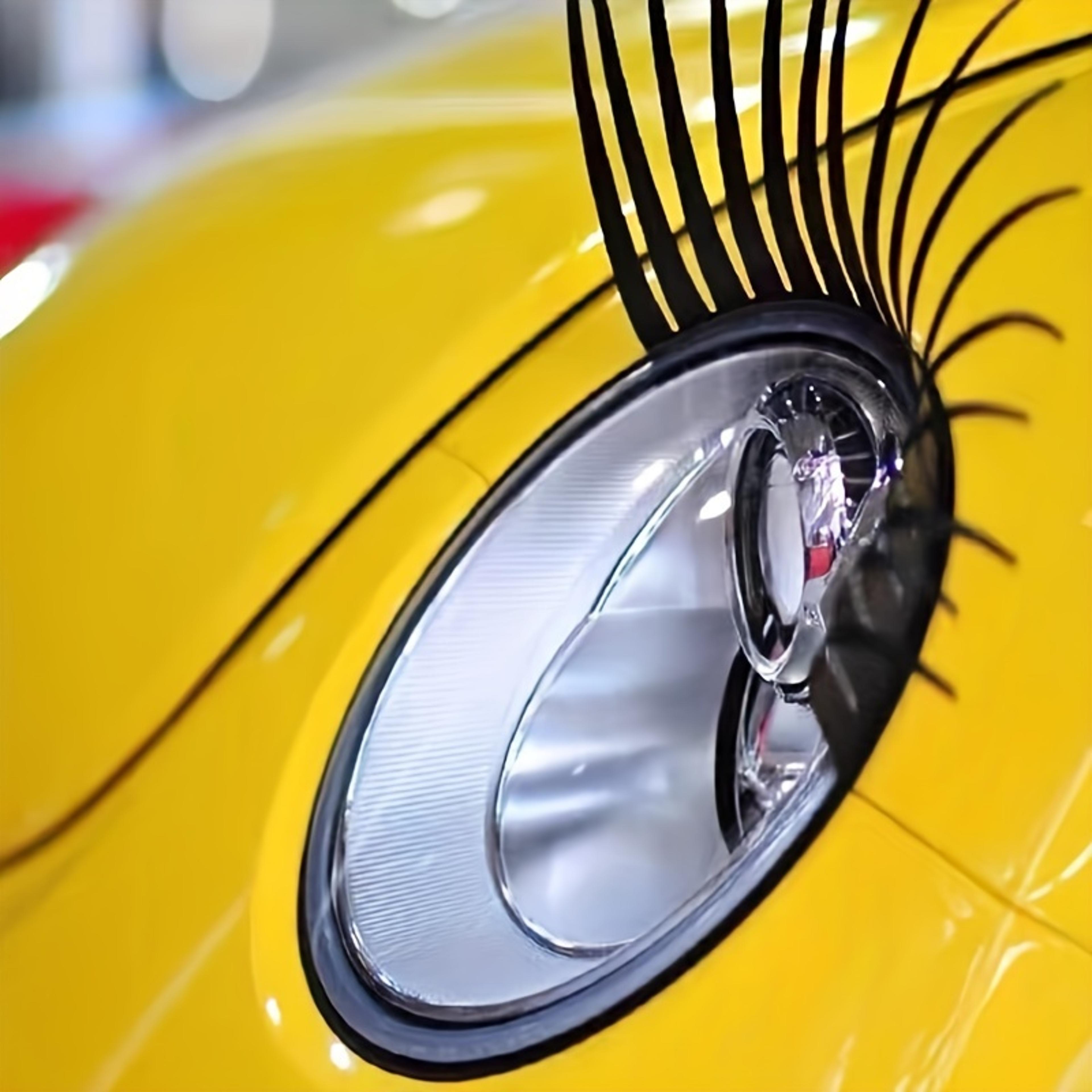 self-adhesive car headlights decorative 3d black false eyelash stickers