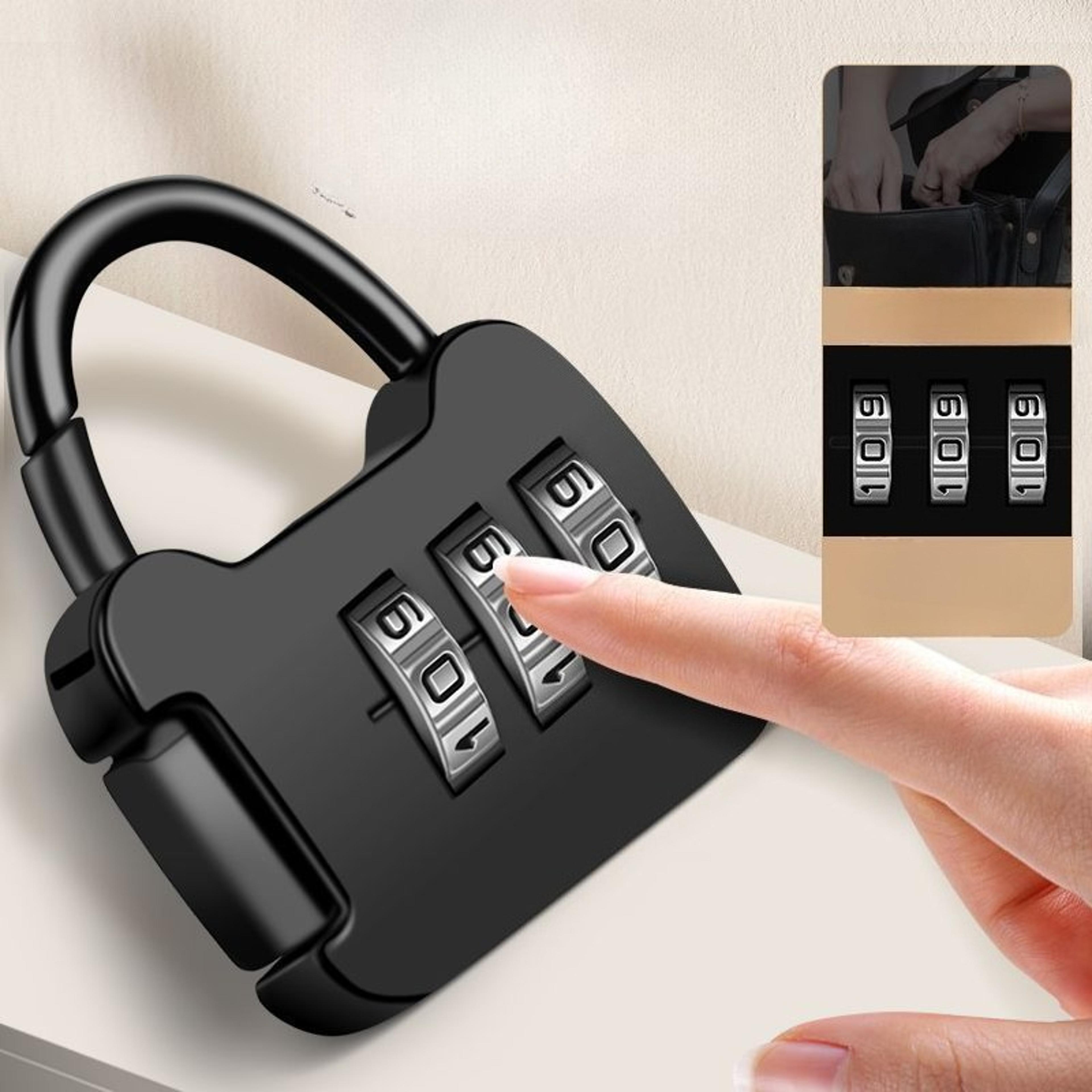 portable travel mini carrying luggage lock, zinc alloy 3 digit code combination password lock for backpack