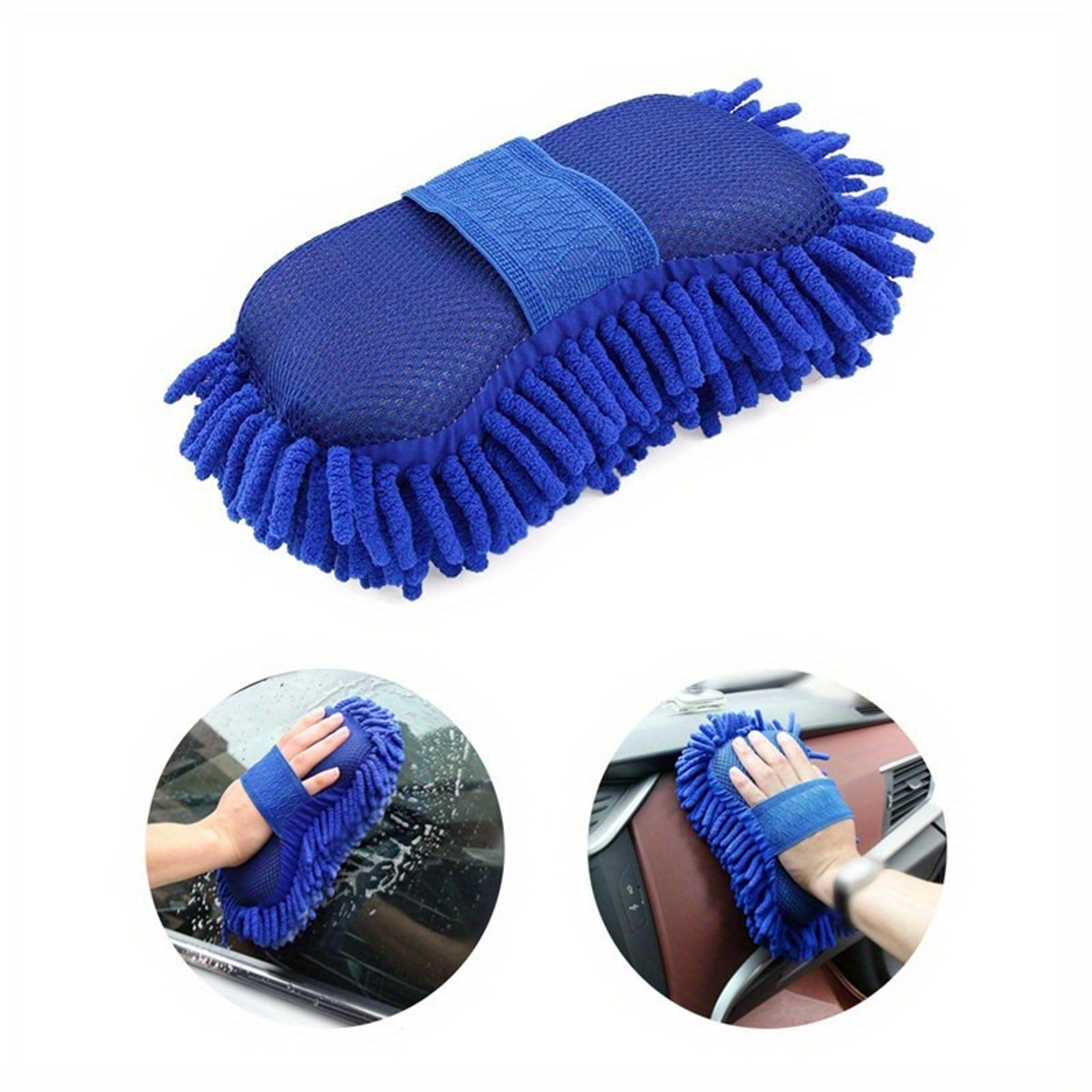 scratch-free chenille sponge & microfiber drying towel set – ultra-absorbent car wash mitt for car detailing