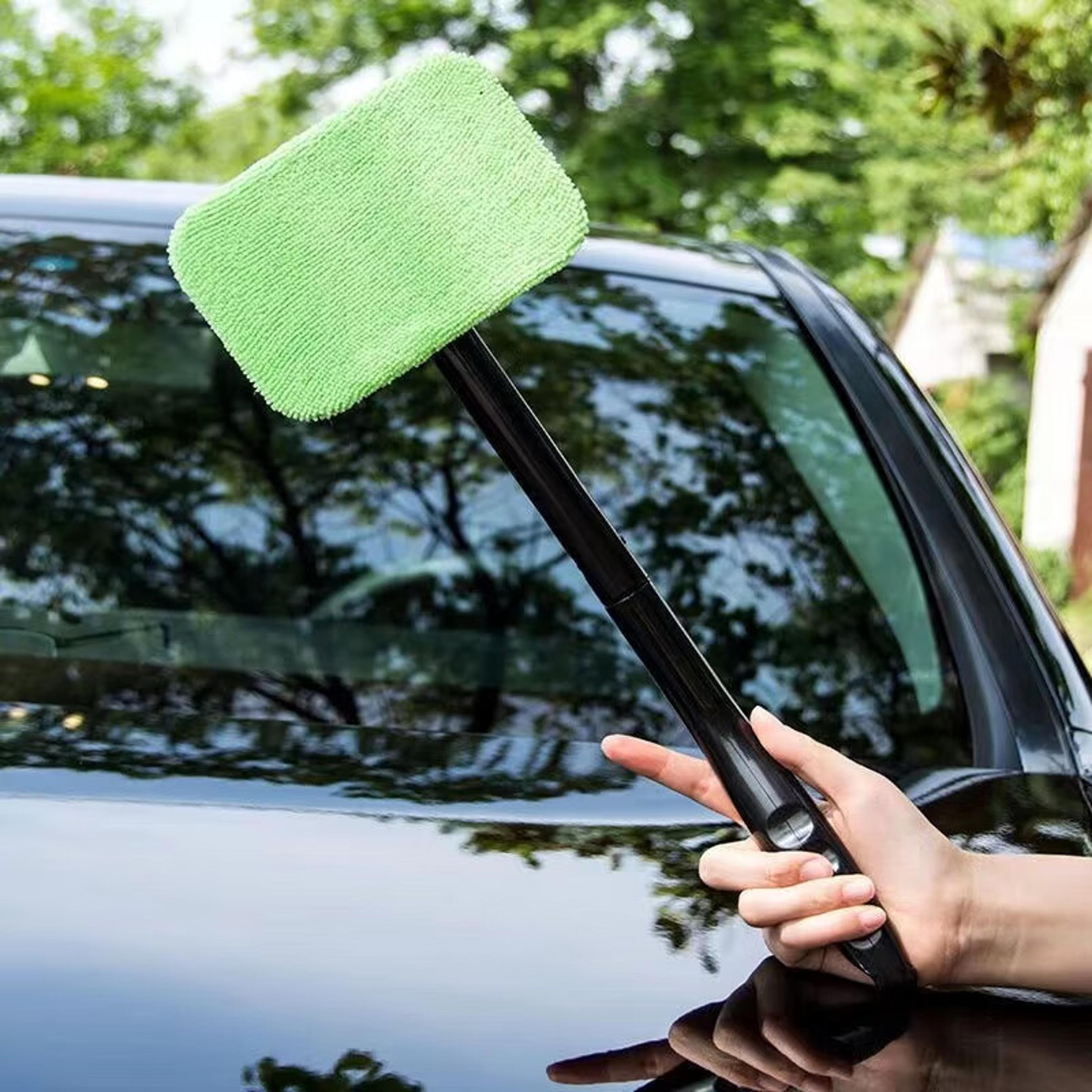 glass cleaning brush, reusable cloth pad, car window cleaner wiper for auto interior and household use