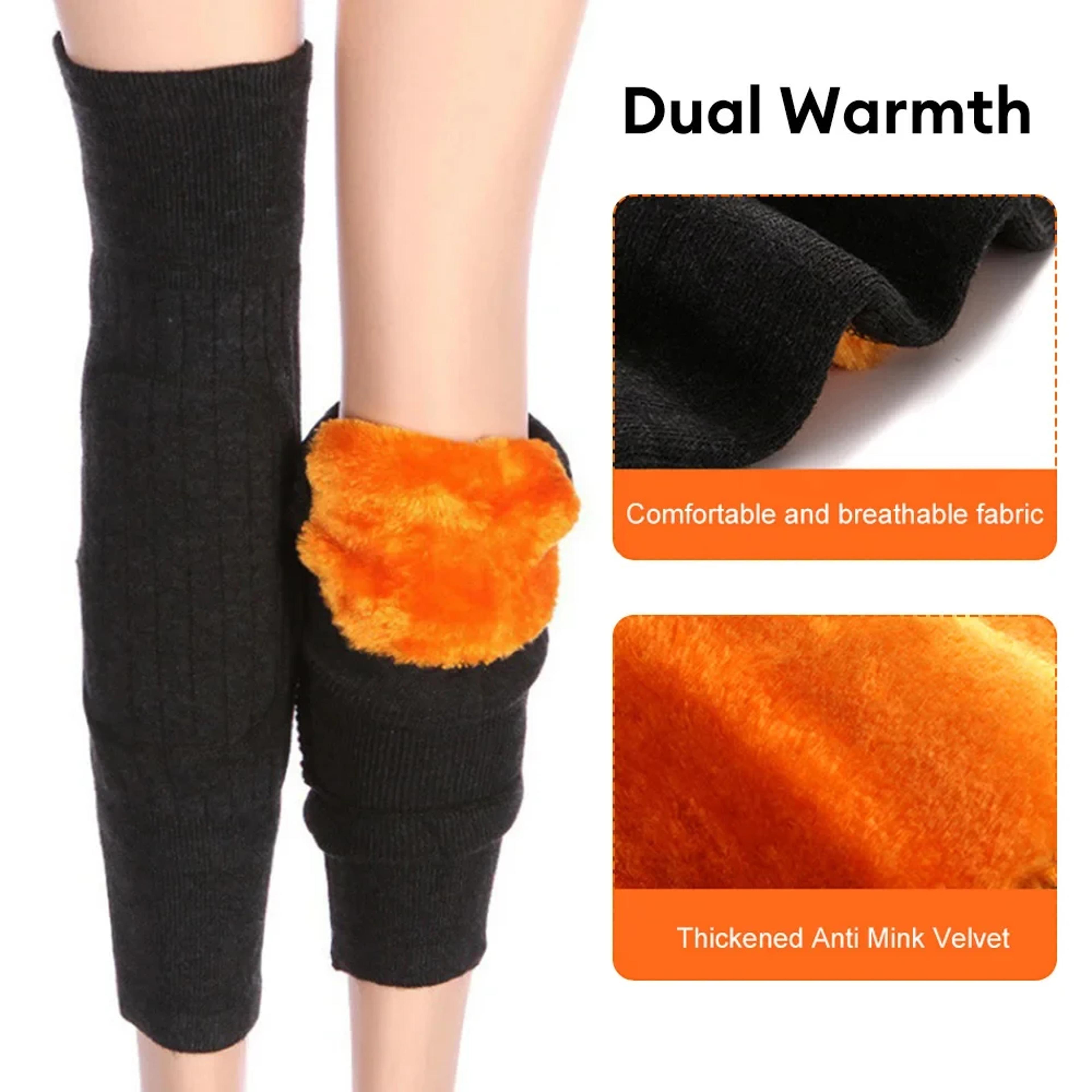 winter warm cashmere knee pads, velvet wind and cold protective gear for men and women