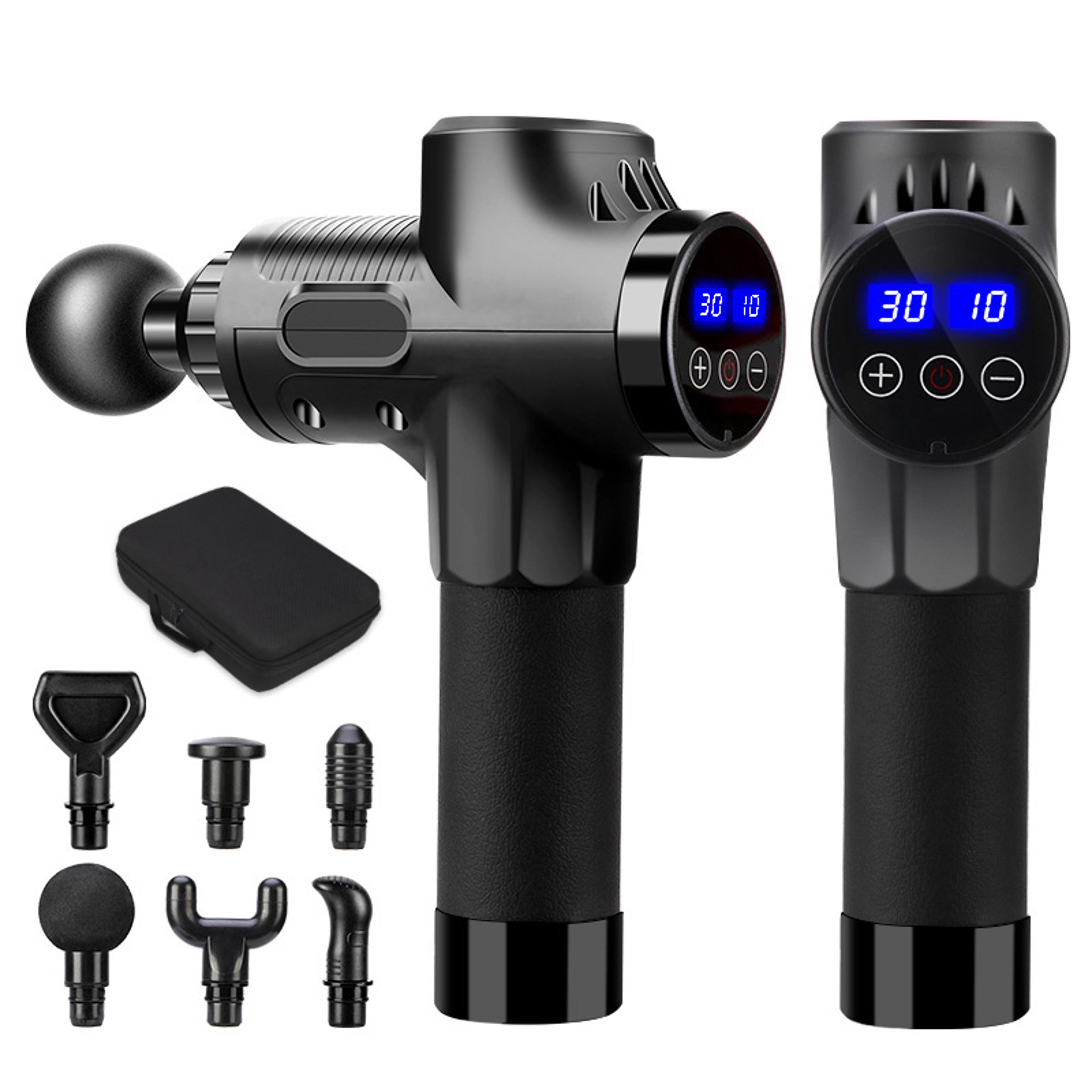 electric percussion fascial massage gun, pistol massager for deep tissue pain relief, muscle relaxation, fitness therapy