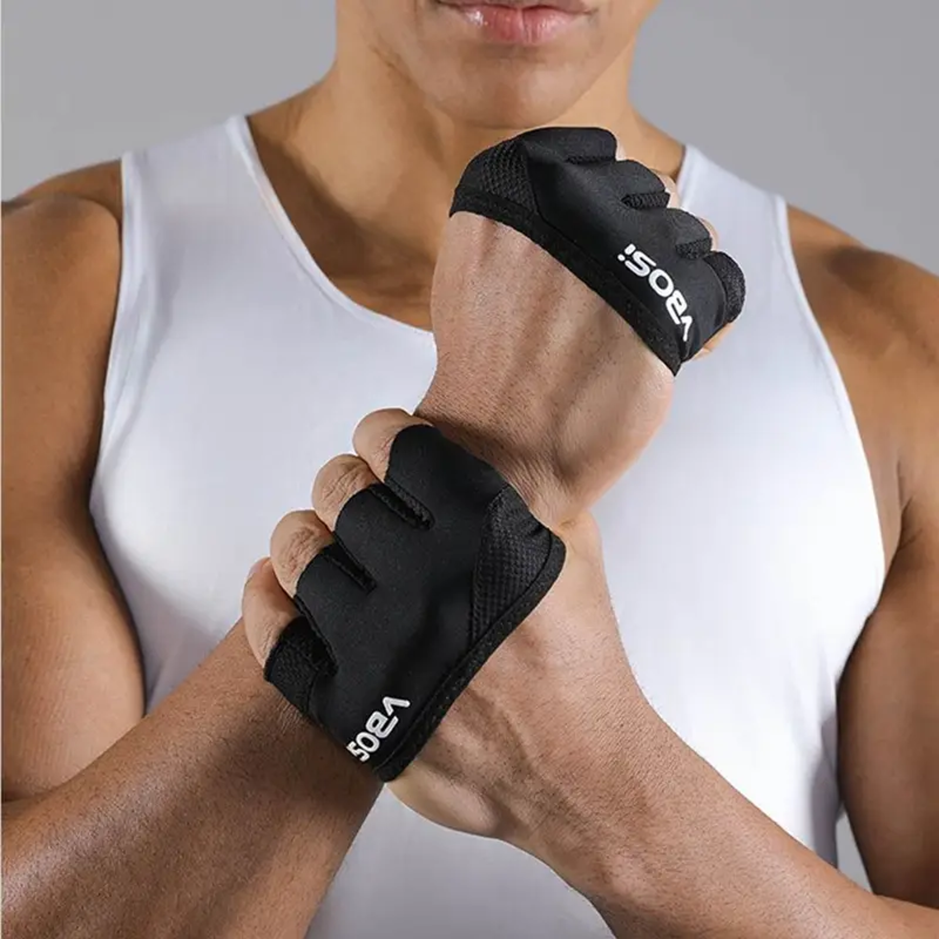 four-finger workout gloves, unisex adjustable weightlifting gloves with non-slip grip for fitness training