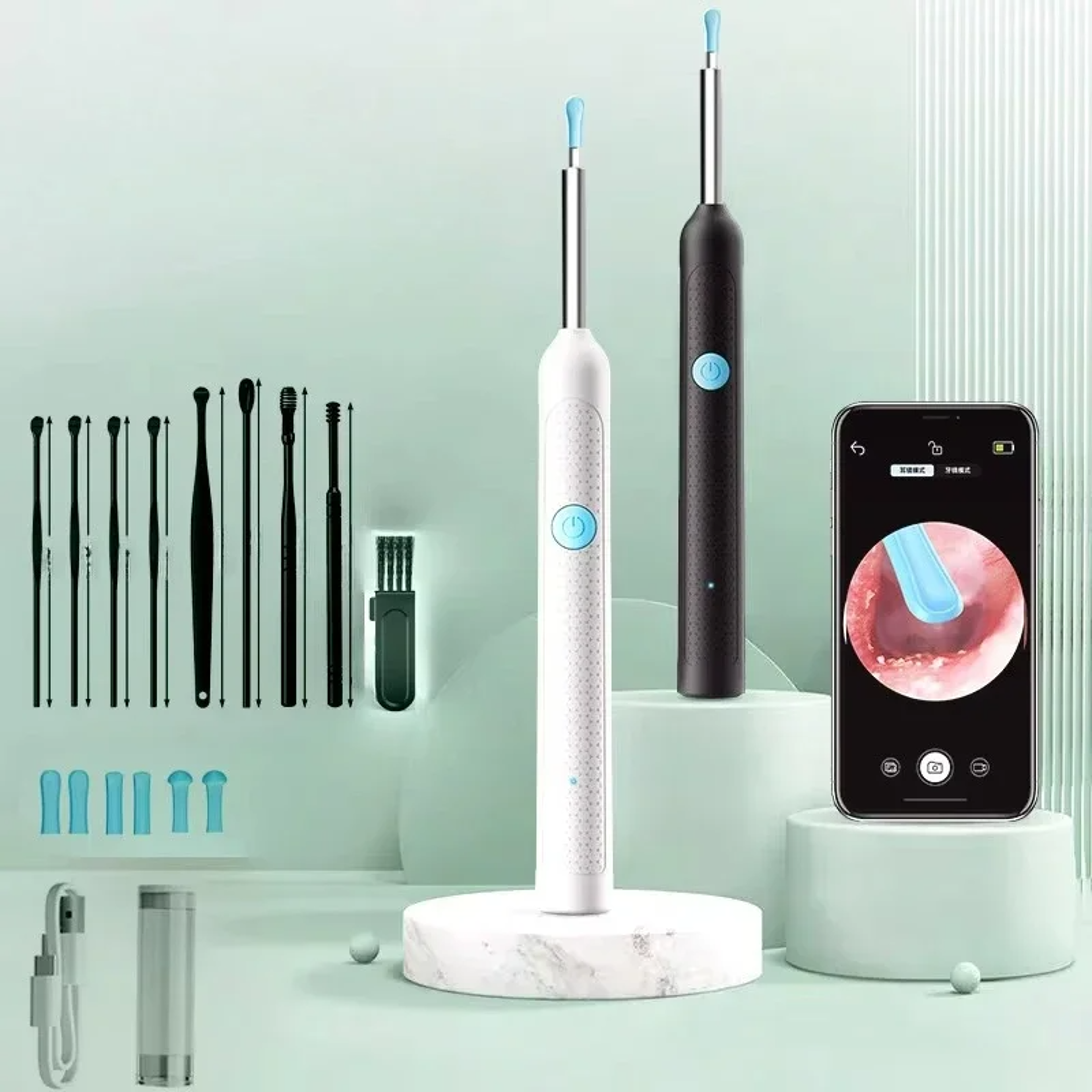 safe silicone ear cleaner for kids and adults, wireless ear wax removal tool with camera