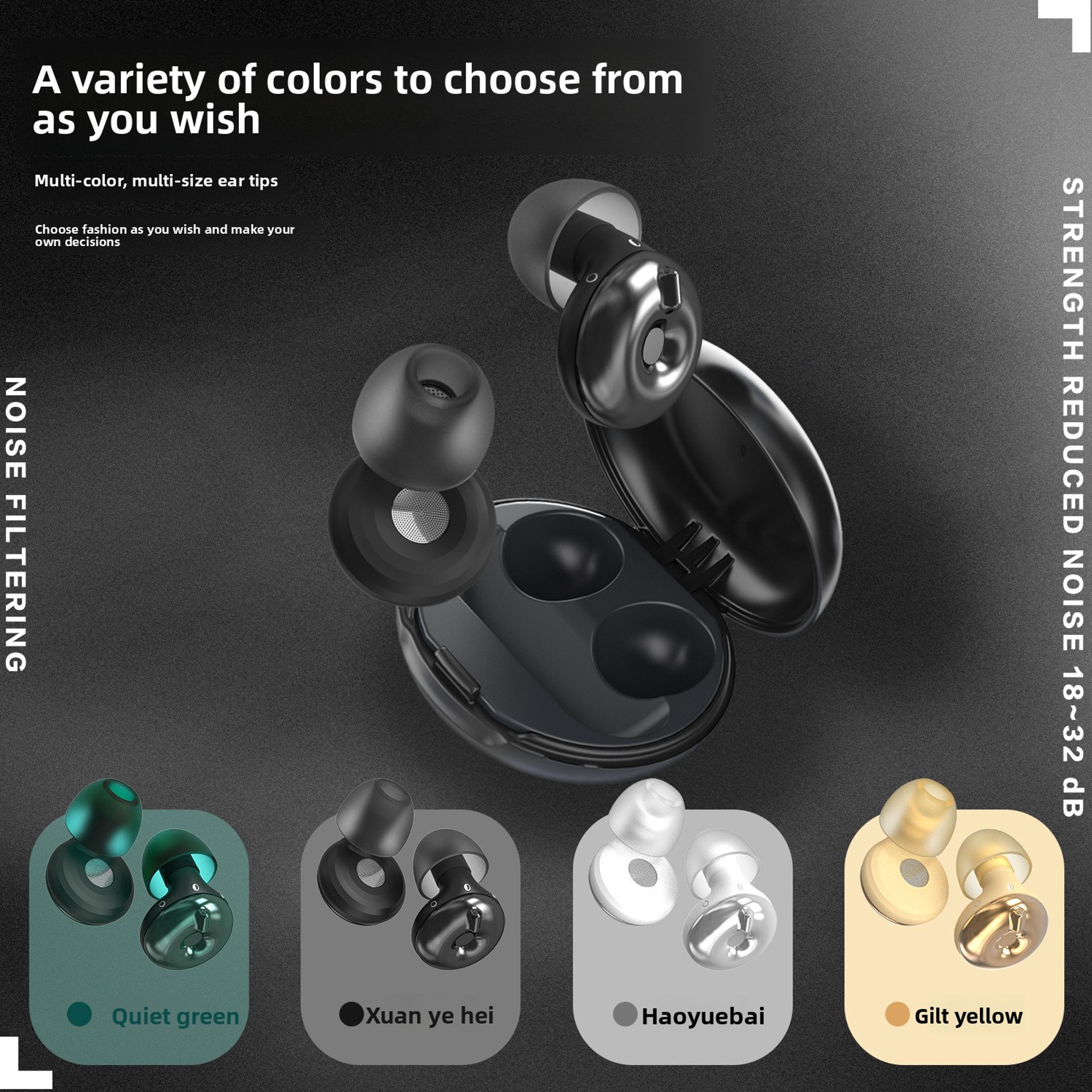 anti-noise small ear canal earplugs, adjustable sound insulation and noise reduction for sleep
