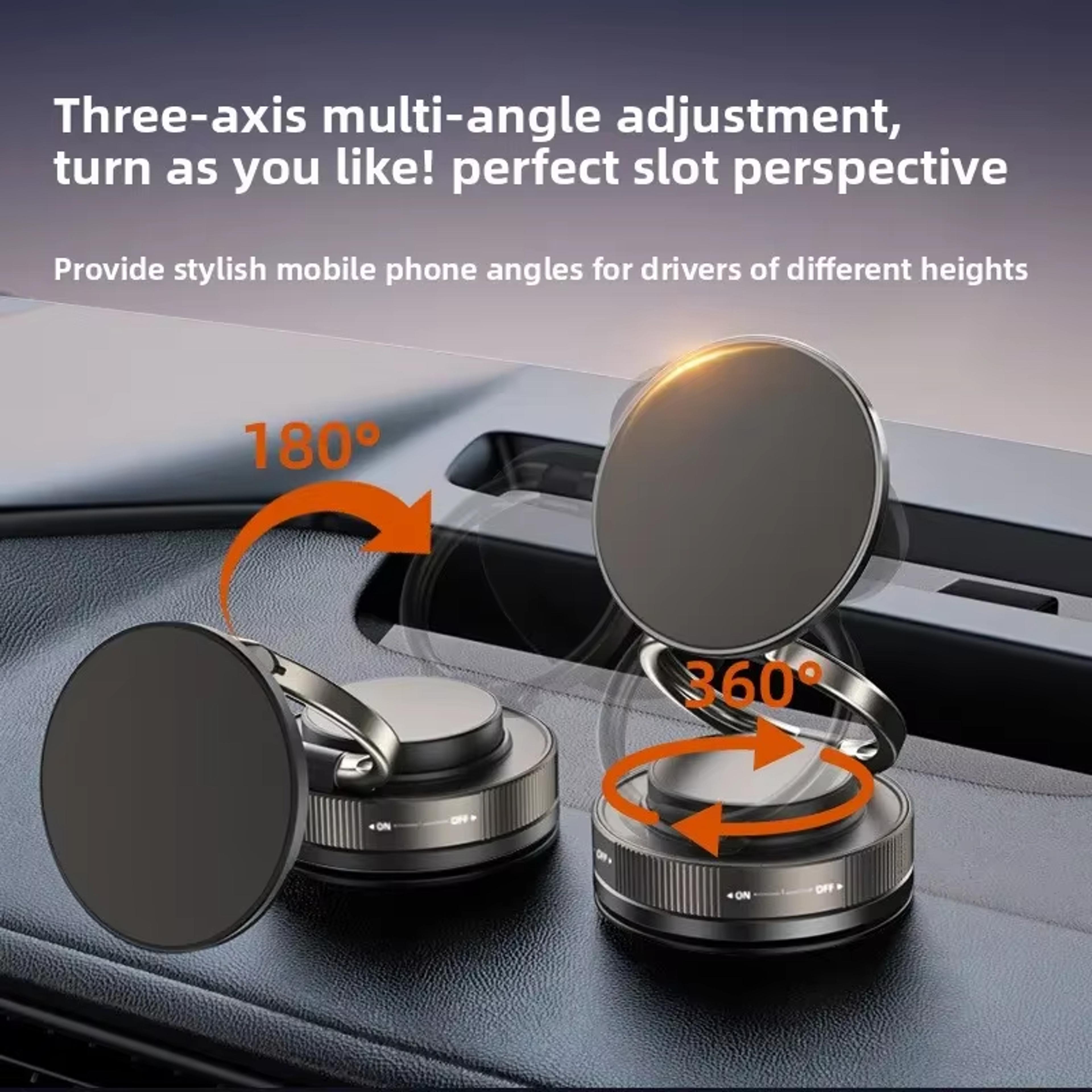 adjustable swivel lock vacuum magnetic phone holder stand for magsafe, suction cup mount for car and gym