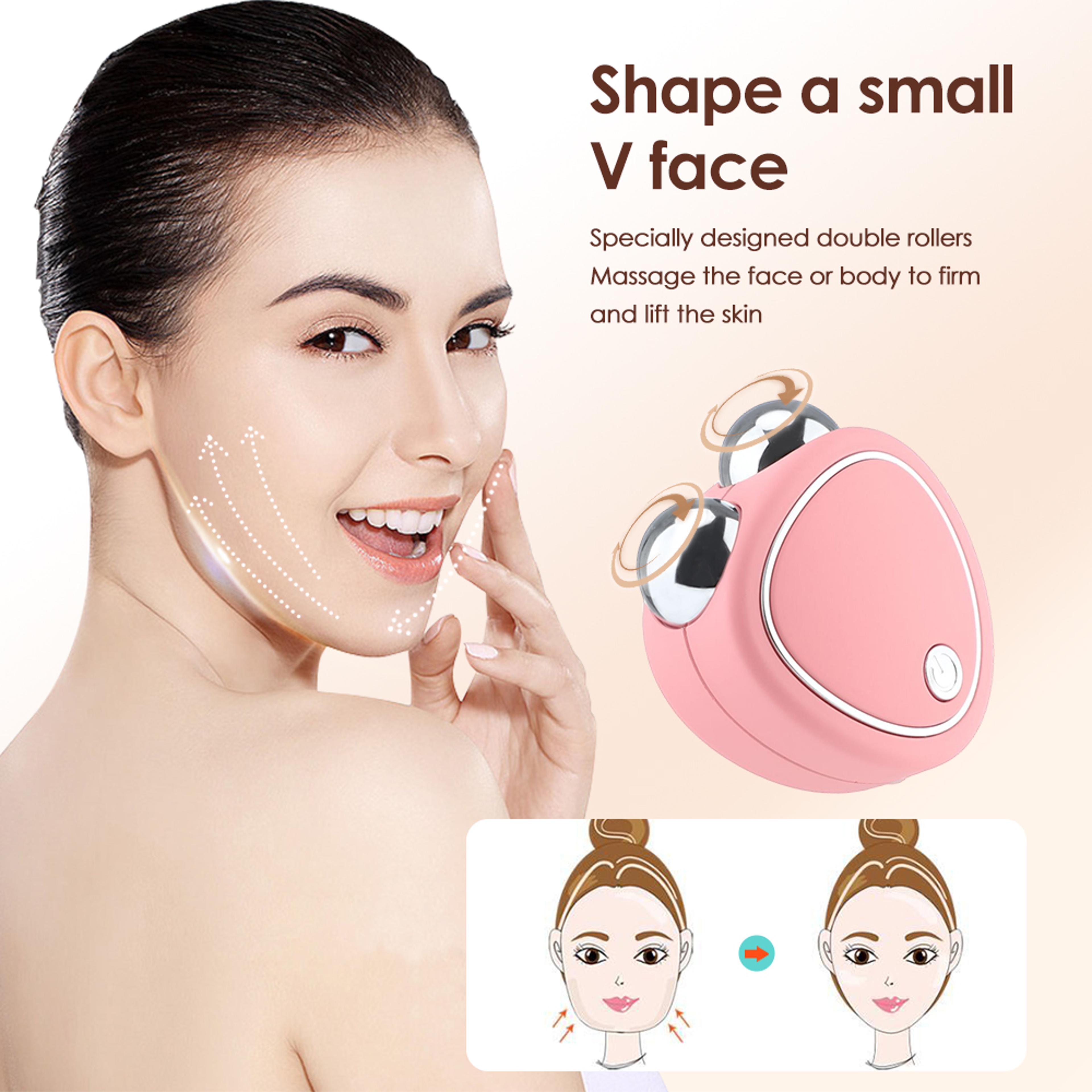ems sonic facial lifting skin tighten massage, portable electric face lift roller massager