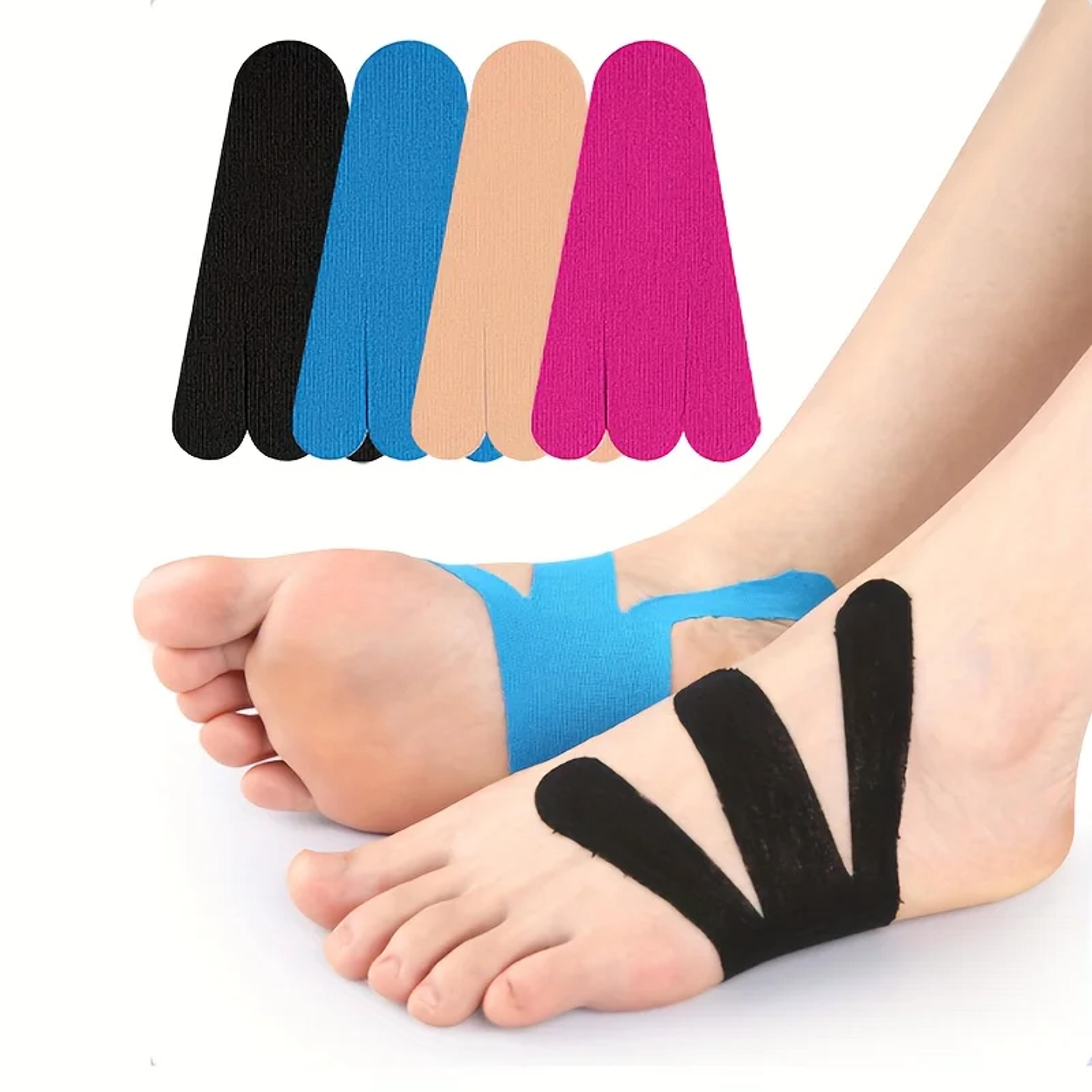 elastic foot support kinesiology tape for sports, pre-cut strips