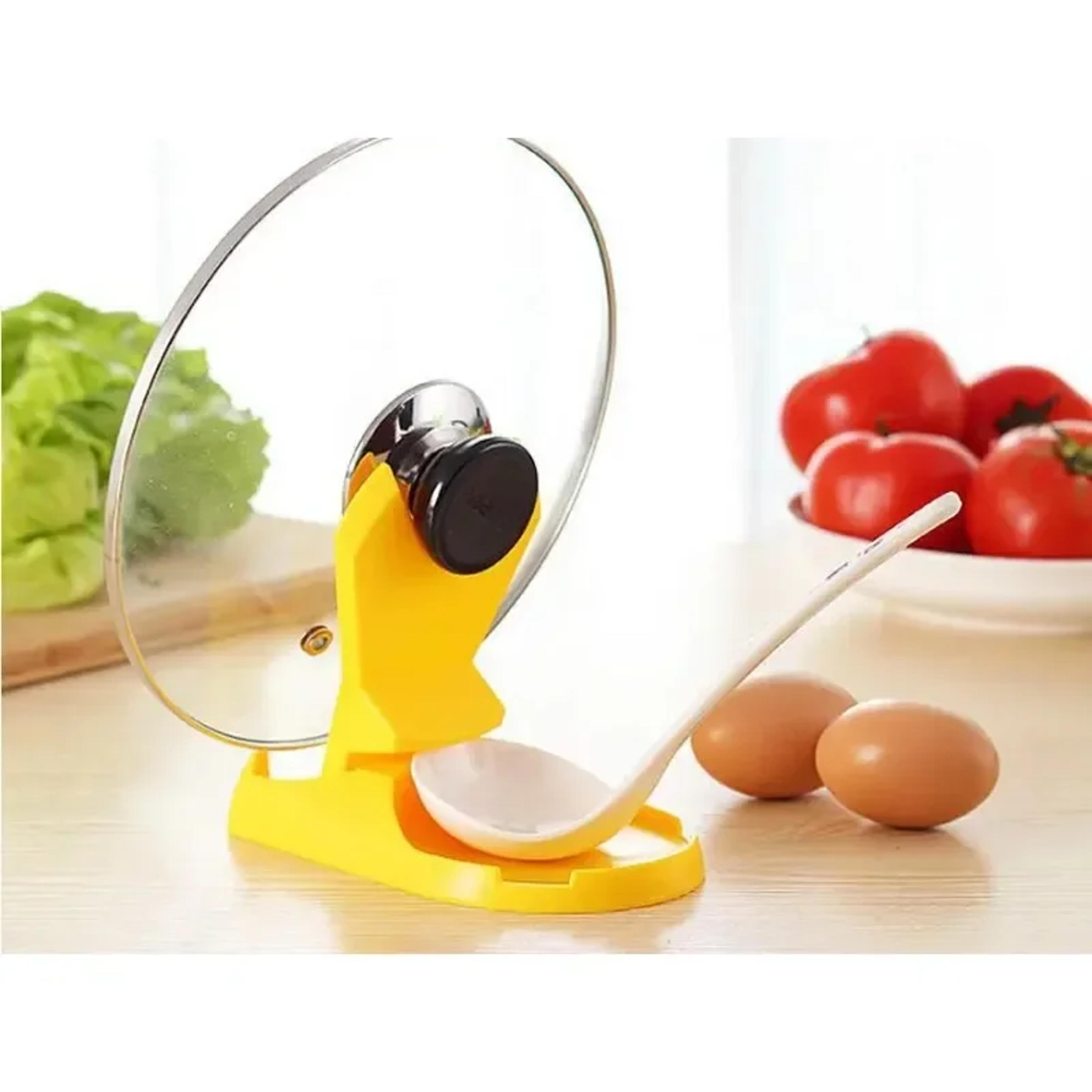 pan cover lid shell stand shelf holder plastic pot and spoon stand