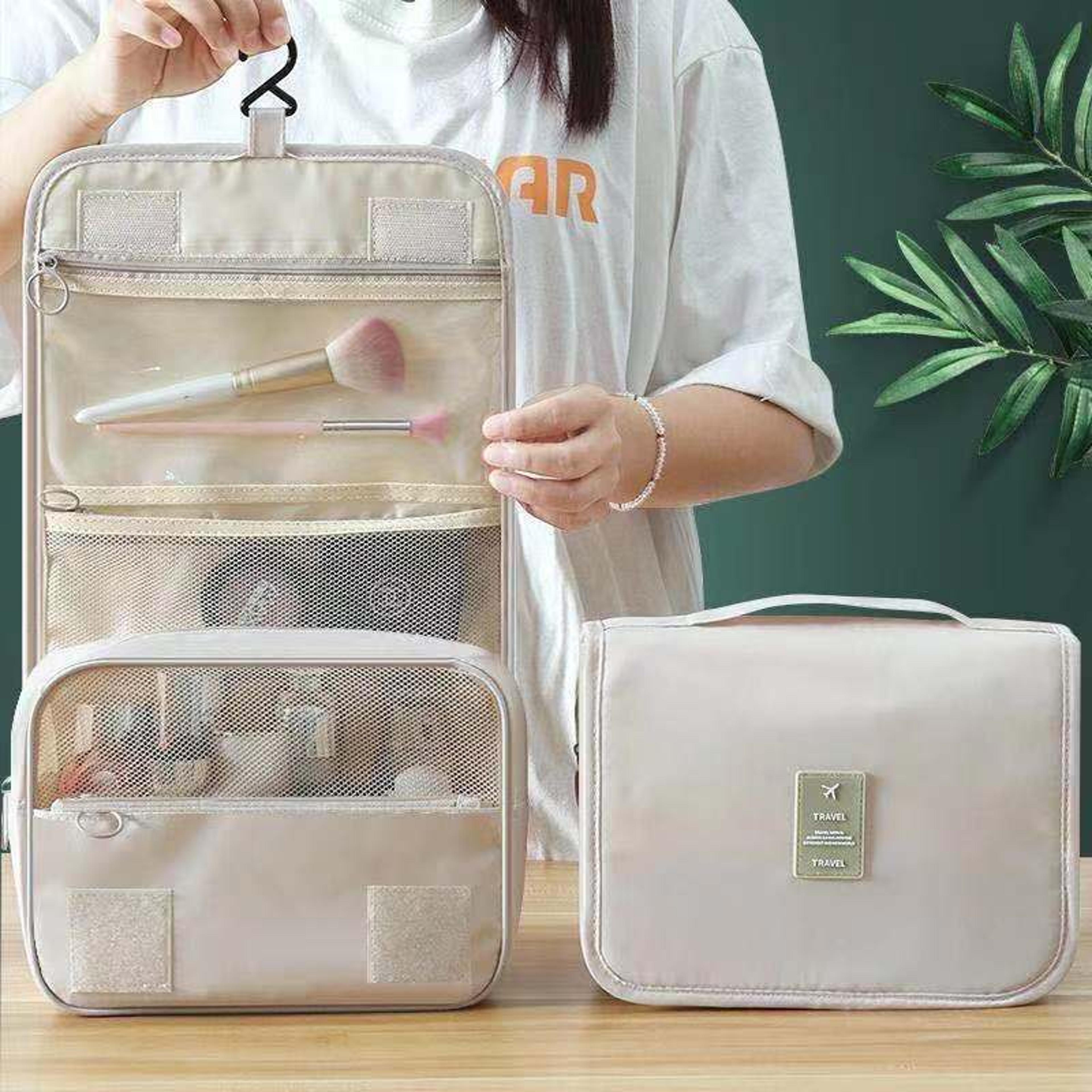 hand-held double-layer women's makeup bag, men's travel grooming bag, multi functional travel storage bag