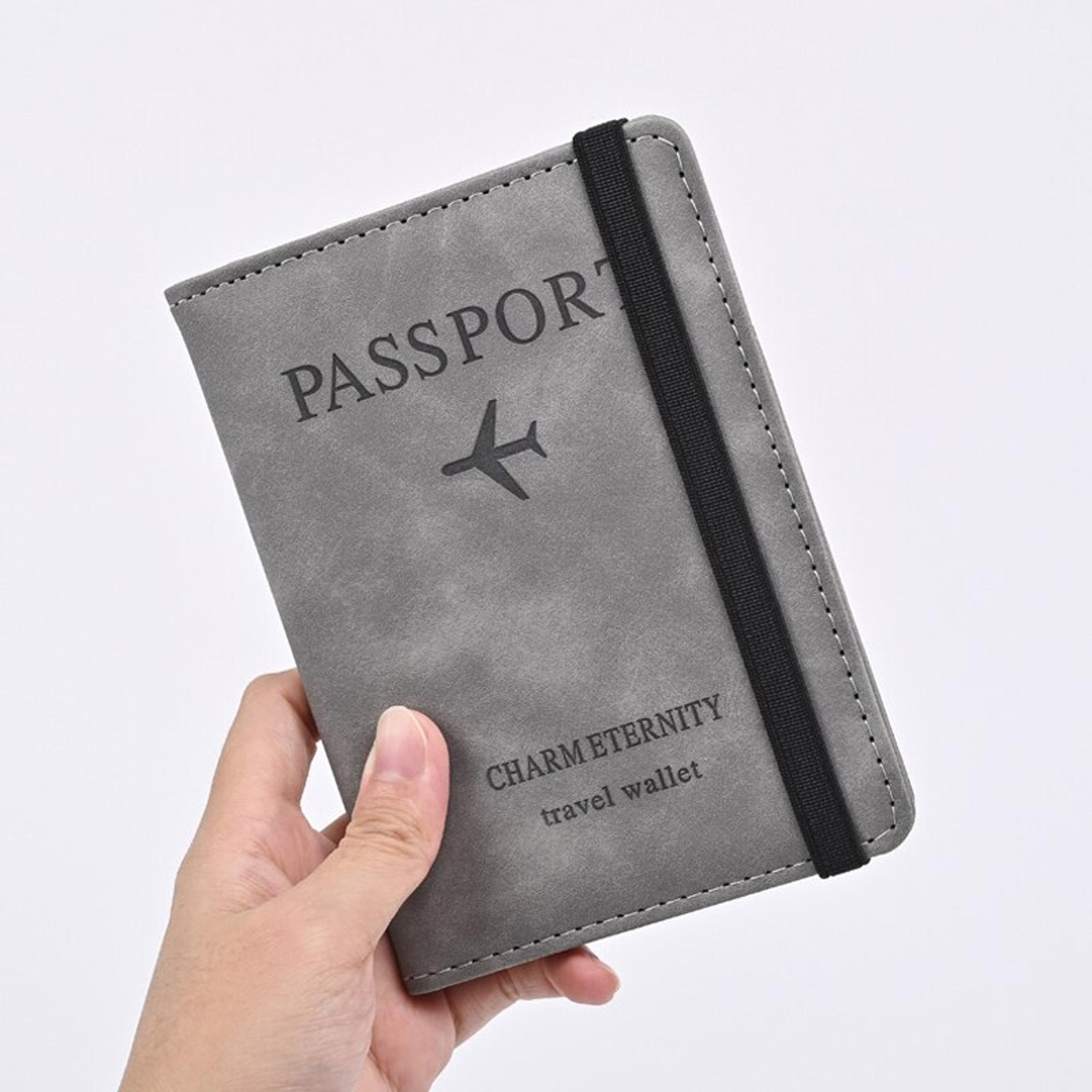 hand carry wallet for men, pu leather travel passport holder, business card case